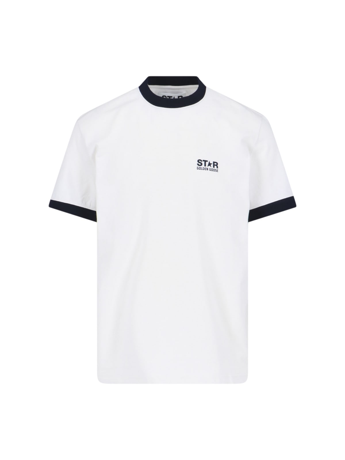 Shop Golden Goose T-shirt With Contrasting Details In White