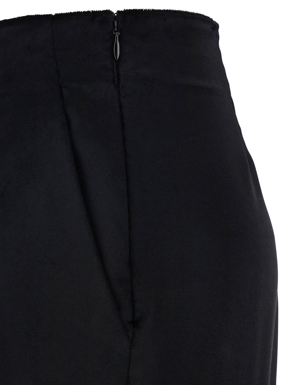 Alberta Ferretti Pantalone Velluto Lucido In Black