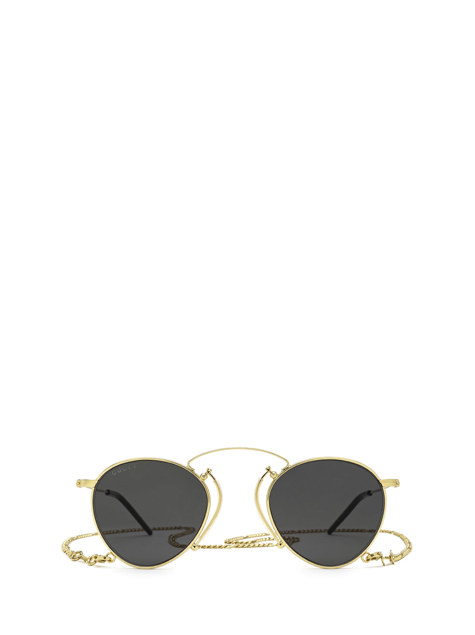 Shop Gucci Gg1034s Gold Sunglasses