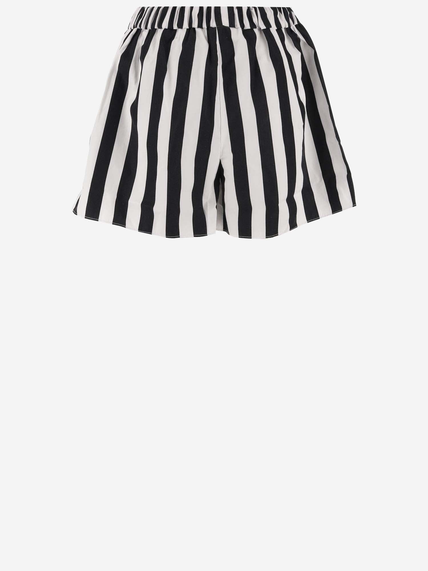 Shop Patou Cotton Shorts With Striped Pattern In Red
