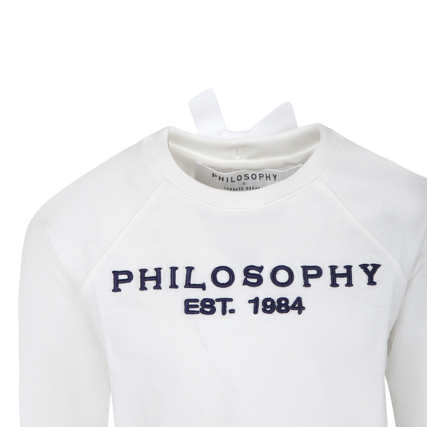 Shop Philosophy Di Lorenzo Serafini White T-shirt For Girl With Logo In Avorio
