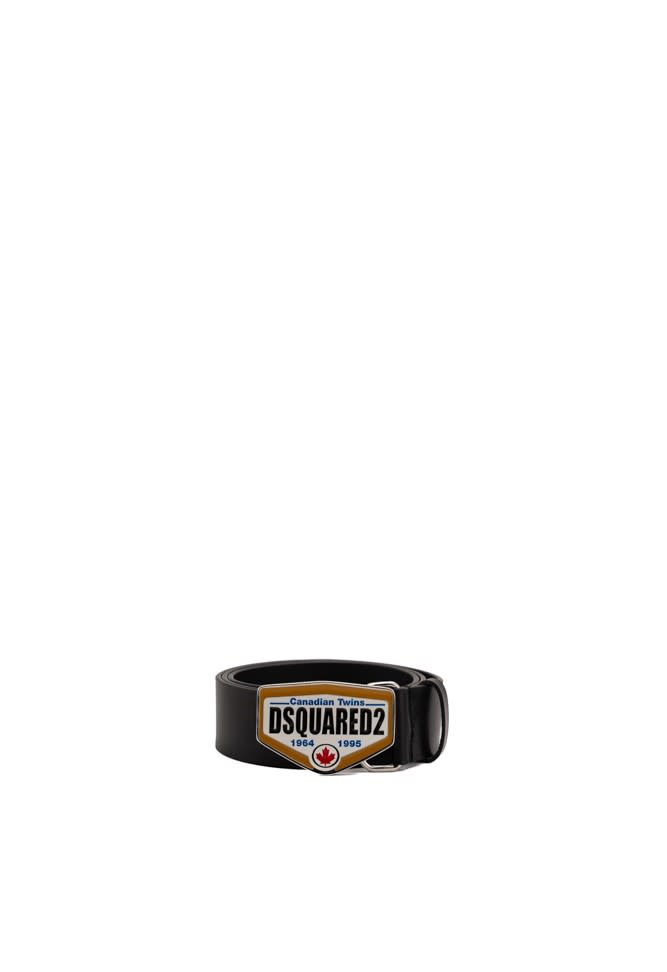 Dsquared2 Canadian Twins Leather Belt In Nero