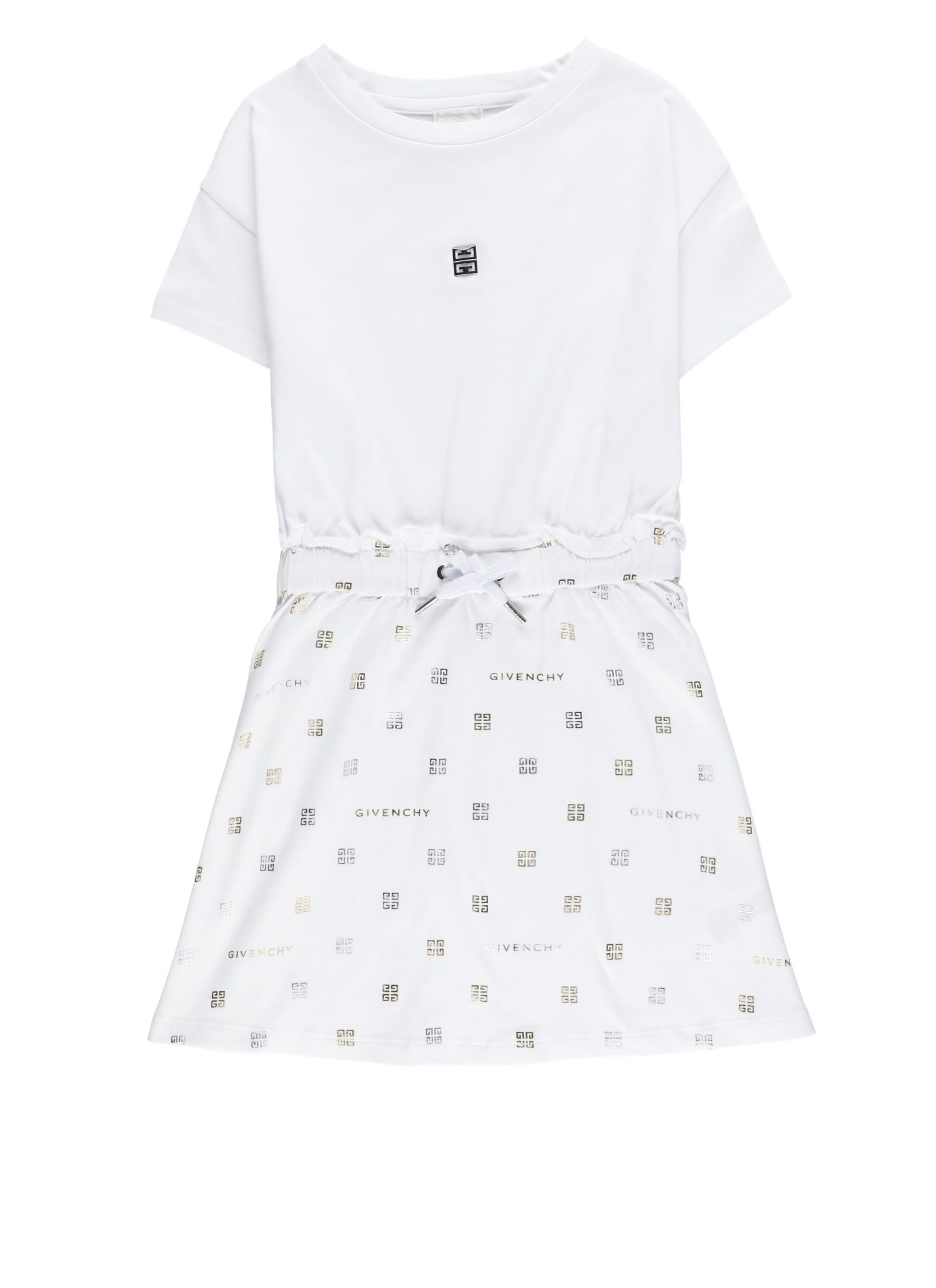 Shop Givenchy Dress With Logo In Bianco