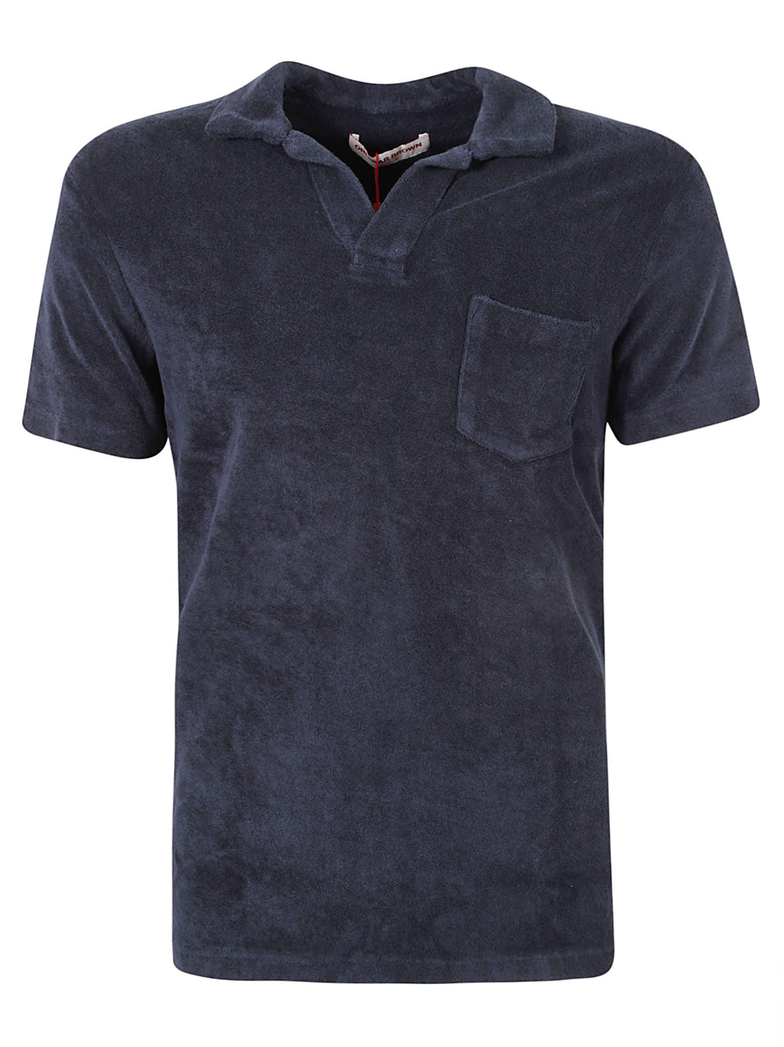 Shop Orlebar Brown Terry Polo Shirt In Navy
