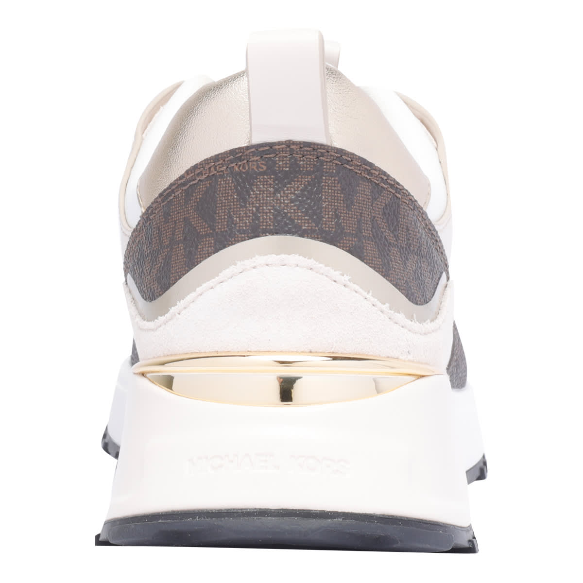 Michael Michael Kors Womens White Theo Suede And Canvas Trainers 7 In White