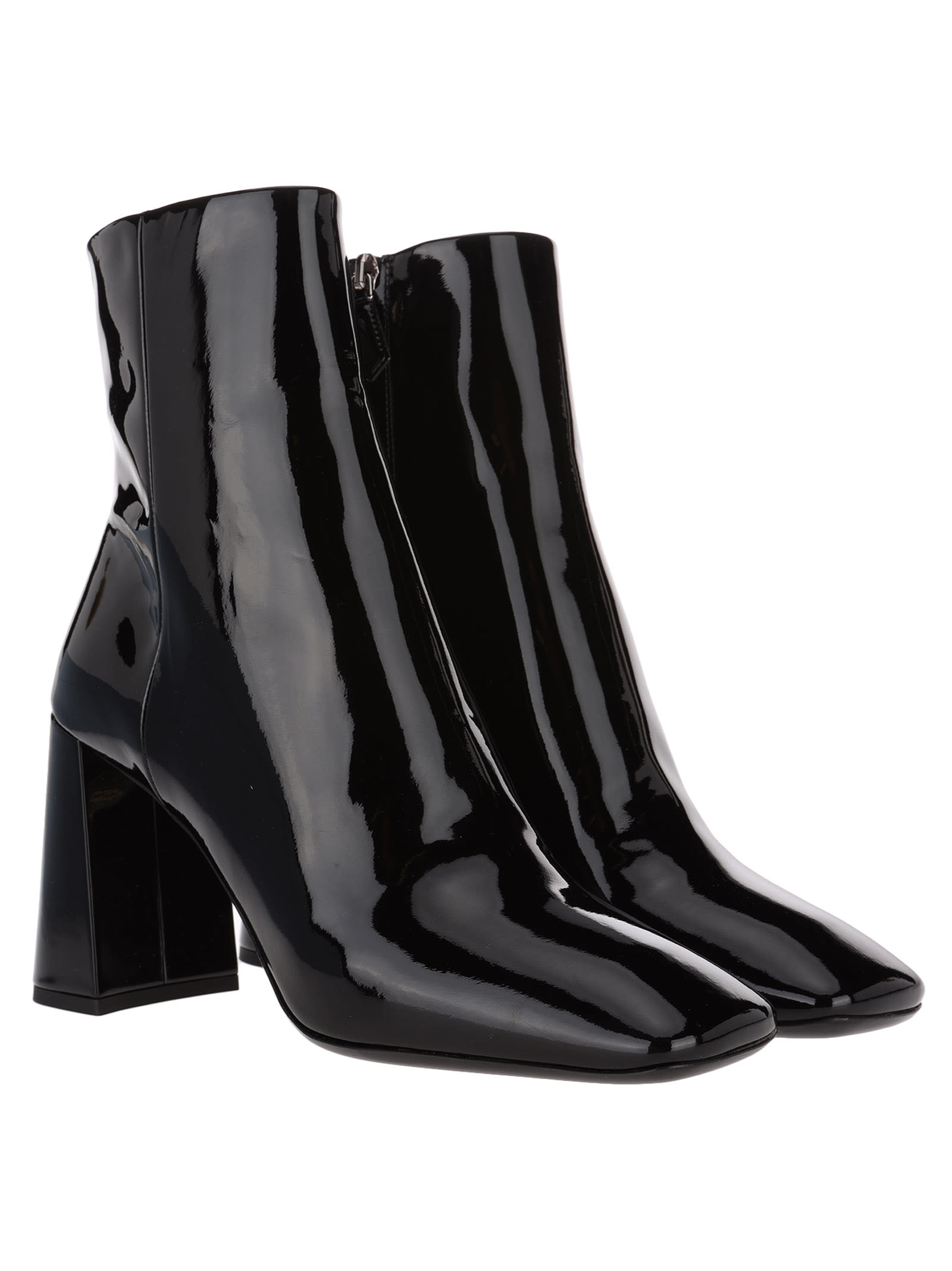 prada patent leather ankle boots