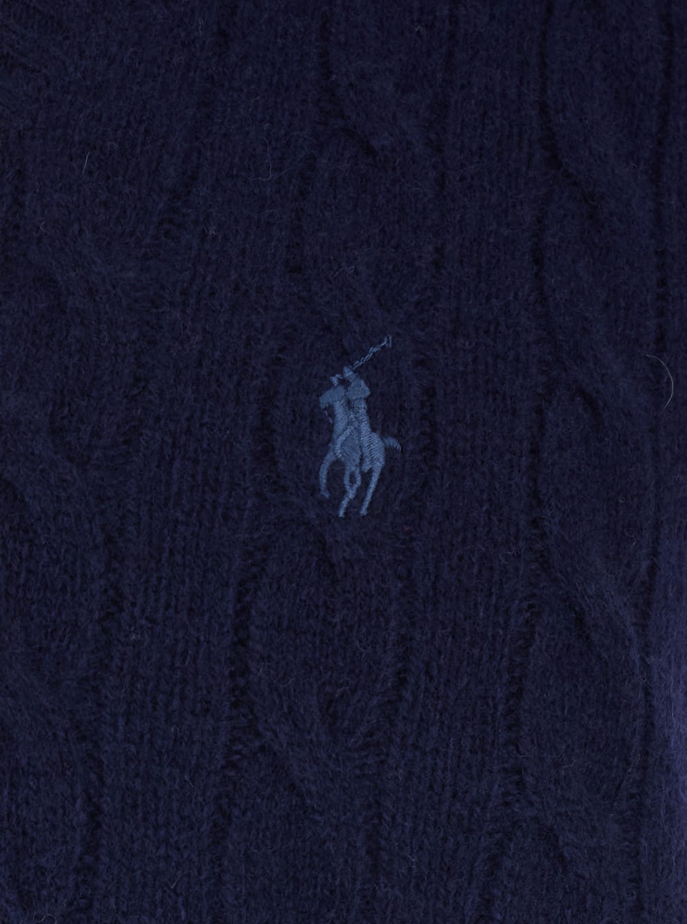 Polo Ralph Lauren Blue Vest With V Neck And Pony Embroidery On The Front In Wool And Cashmere Man In Blue