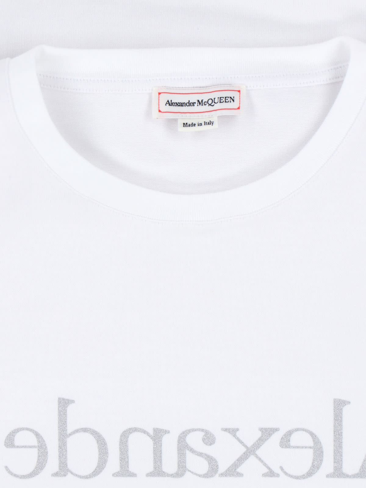 Shop Alexander Mcqueen Logo Riflesso T-shirt In White