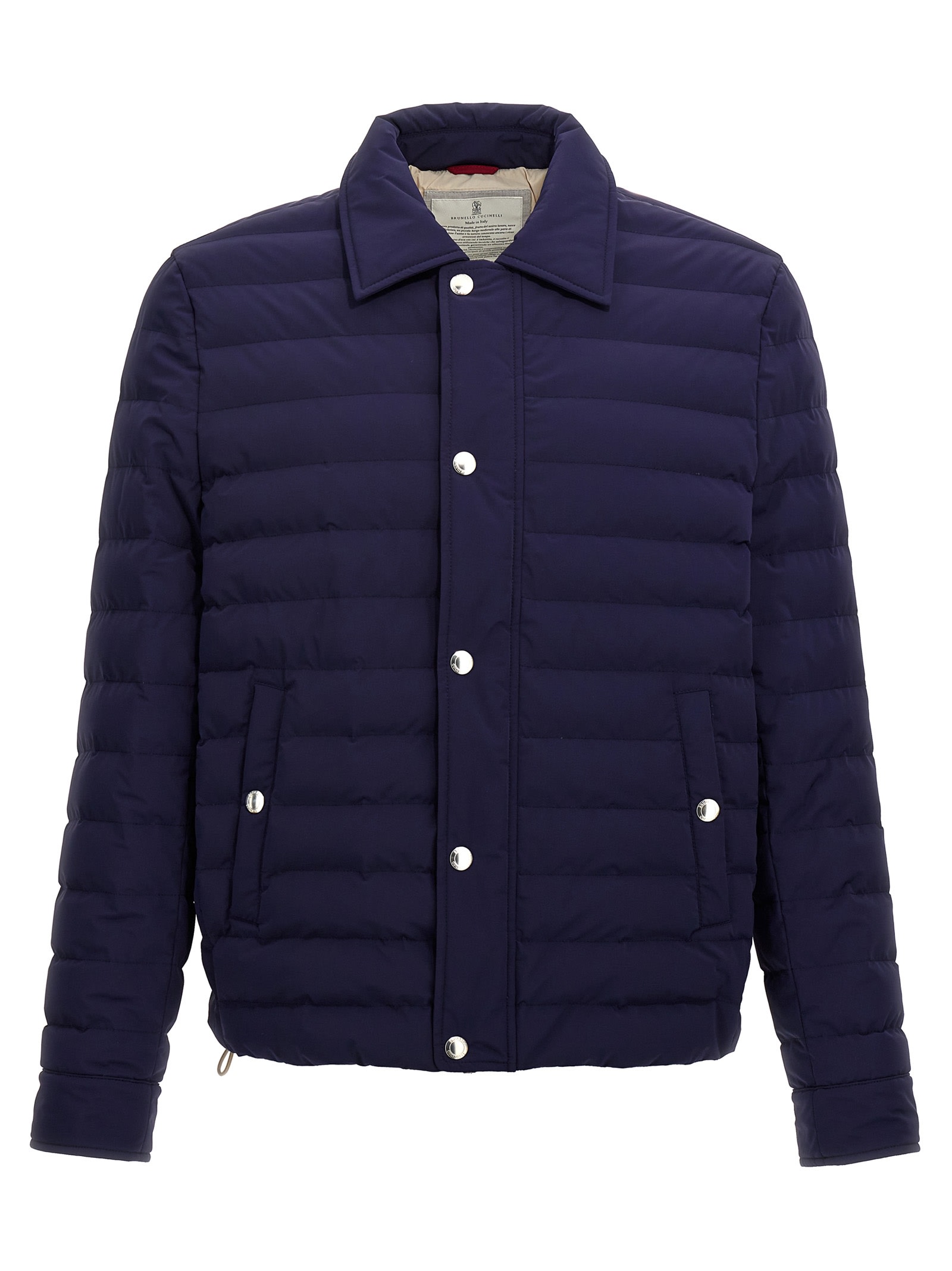 Shop Brunello Cucinelli Shirt Down Jacket In Blue