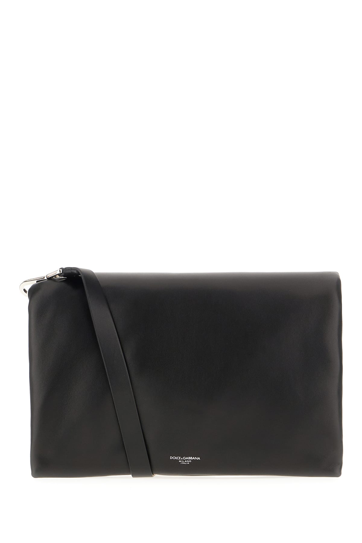 Dolce & Gabbana Black Nappa Leather Crossbody Bag In Nero