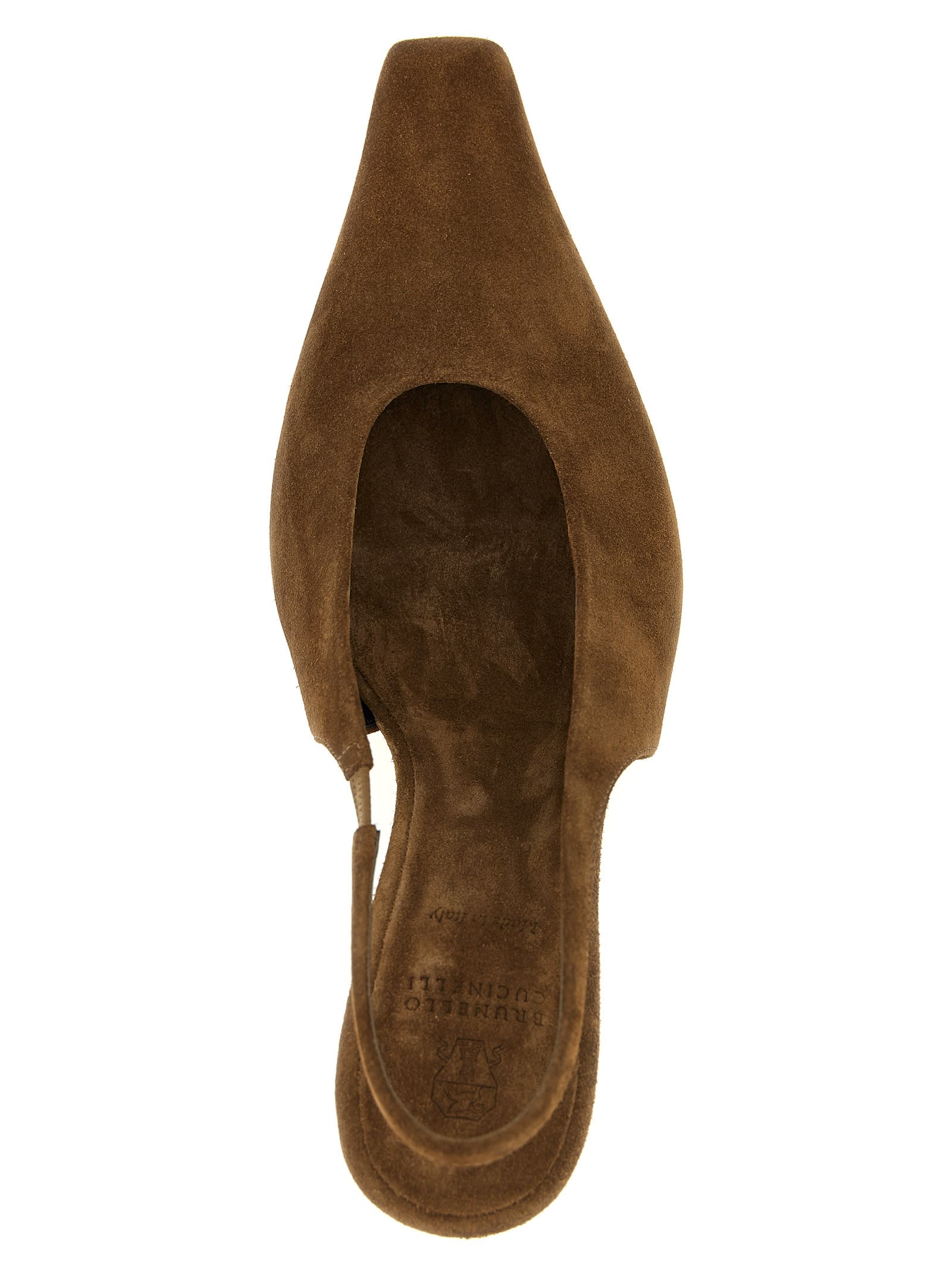 Brunello Cucinelli Slingback High Heel Sandals In Brown