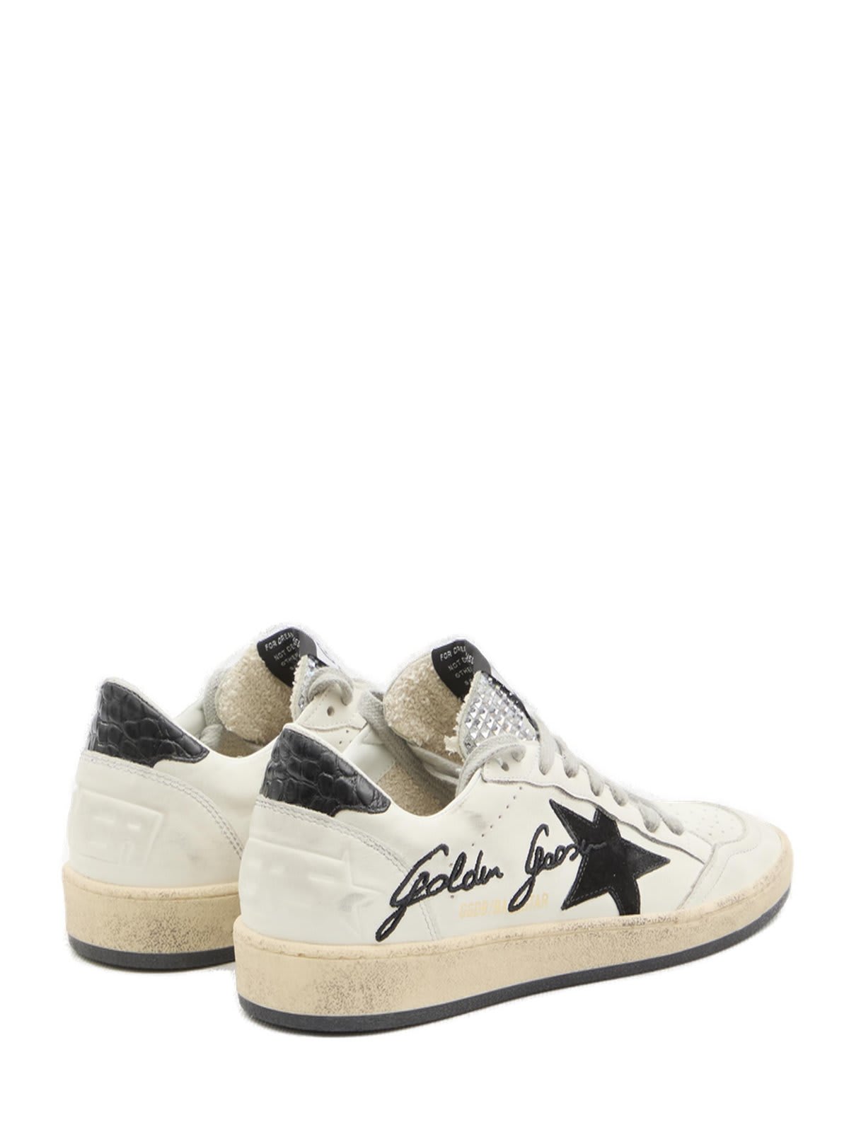 Shop Golden Goose Ball Star Embellished Sneakers In Bianco