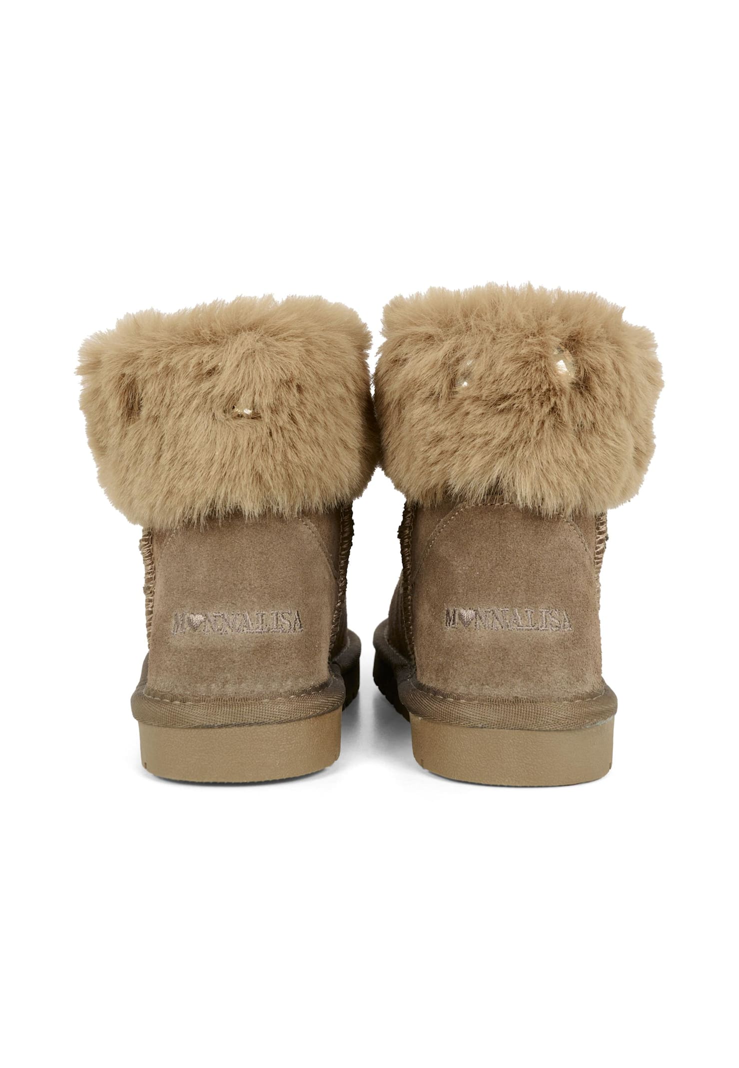 Monnalisa Brown Ankle Boots For Girl With Stones In Brown
