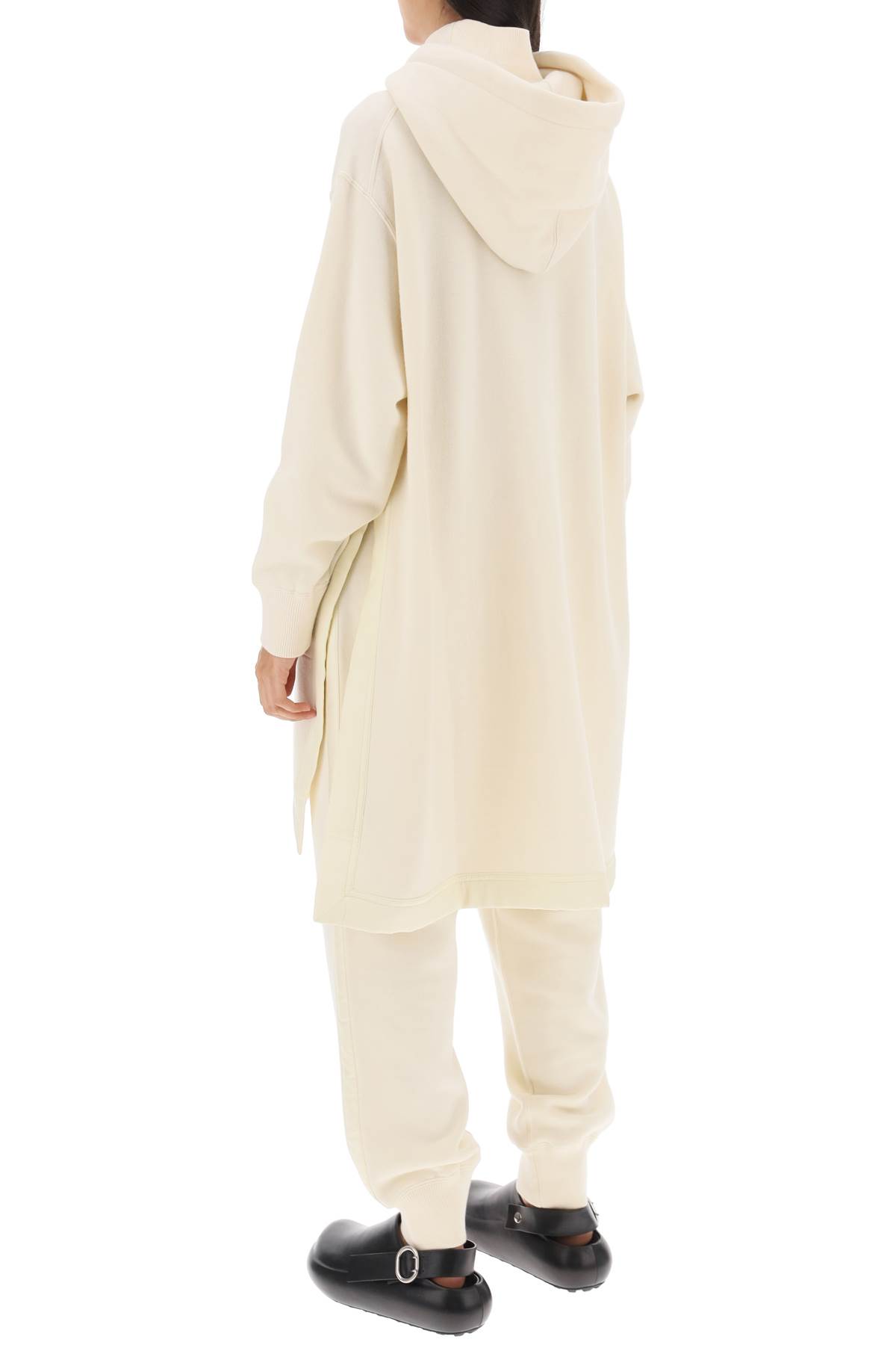 Shop Jil Sander Maxi Wool-cotton Hoodie In Coconut (white)