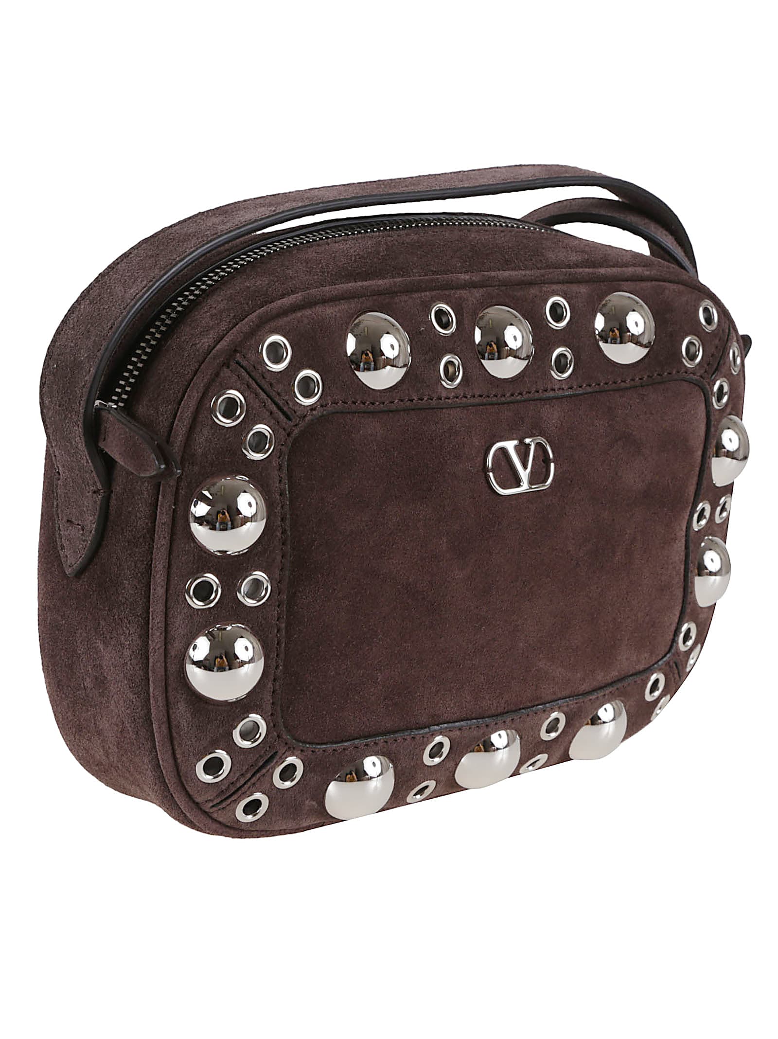 Valentino Cross Body Bag Nellcote Frame Suede A./pall.multi Studs-logo