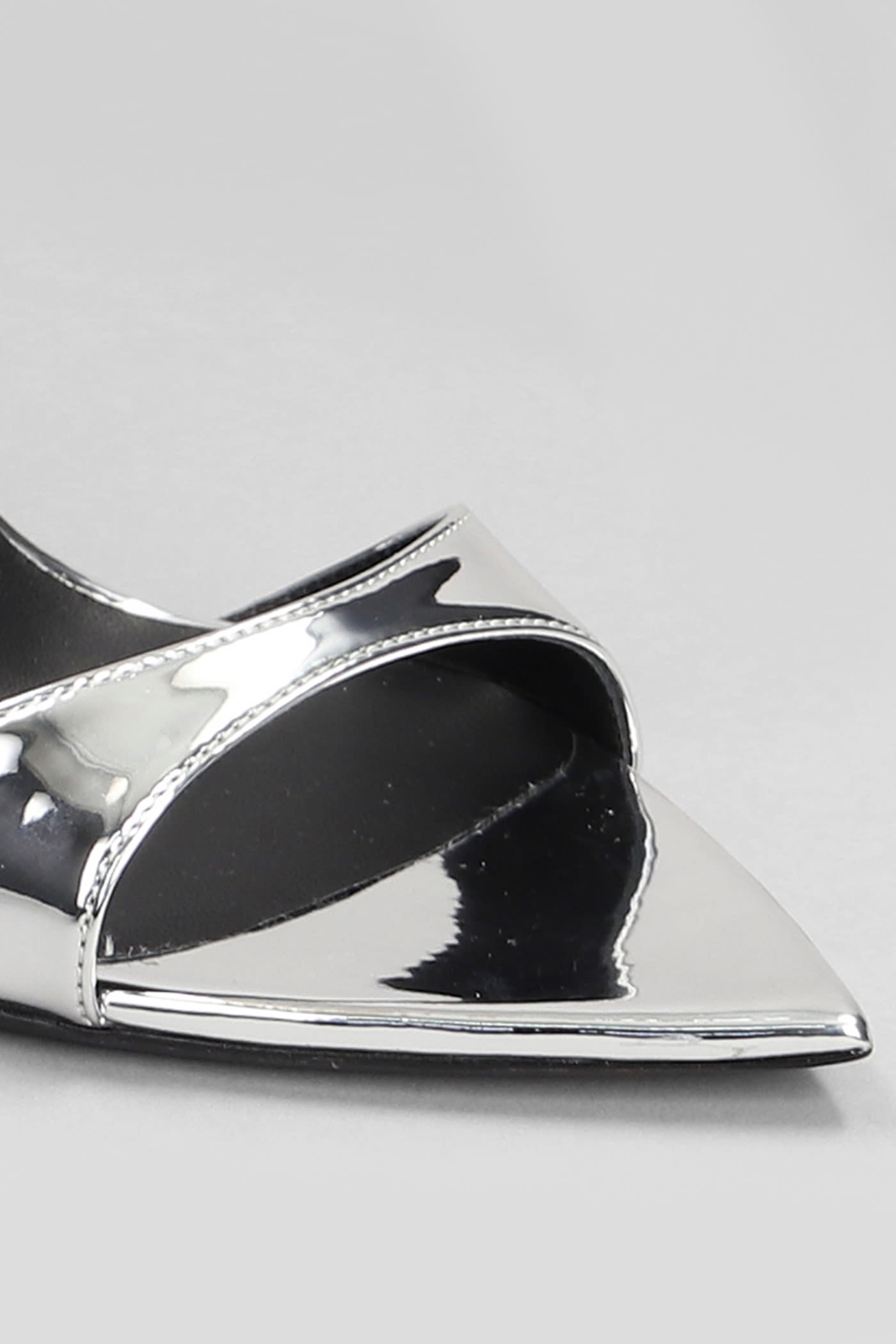 Shop Giuseppe Zanotti Intrigo Strap Sandals In Silver Patent Leather