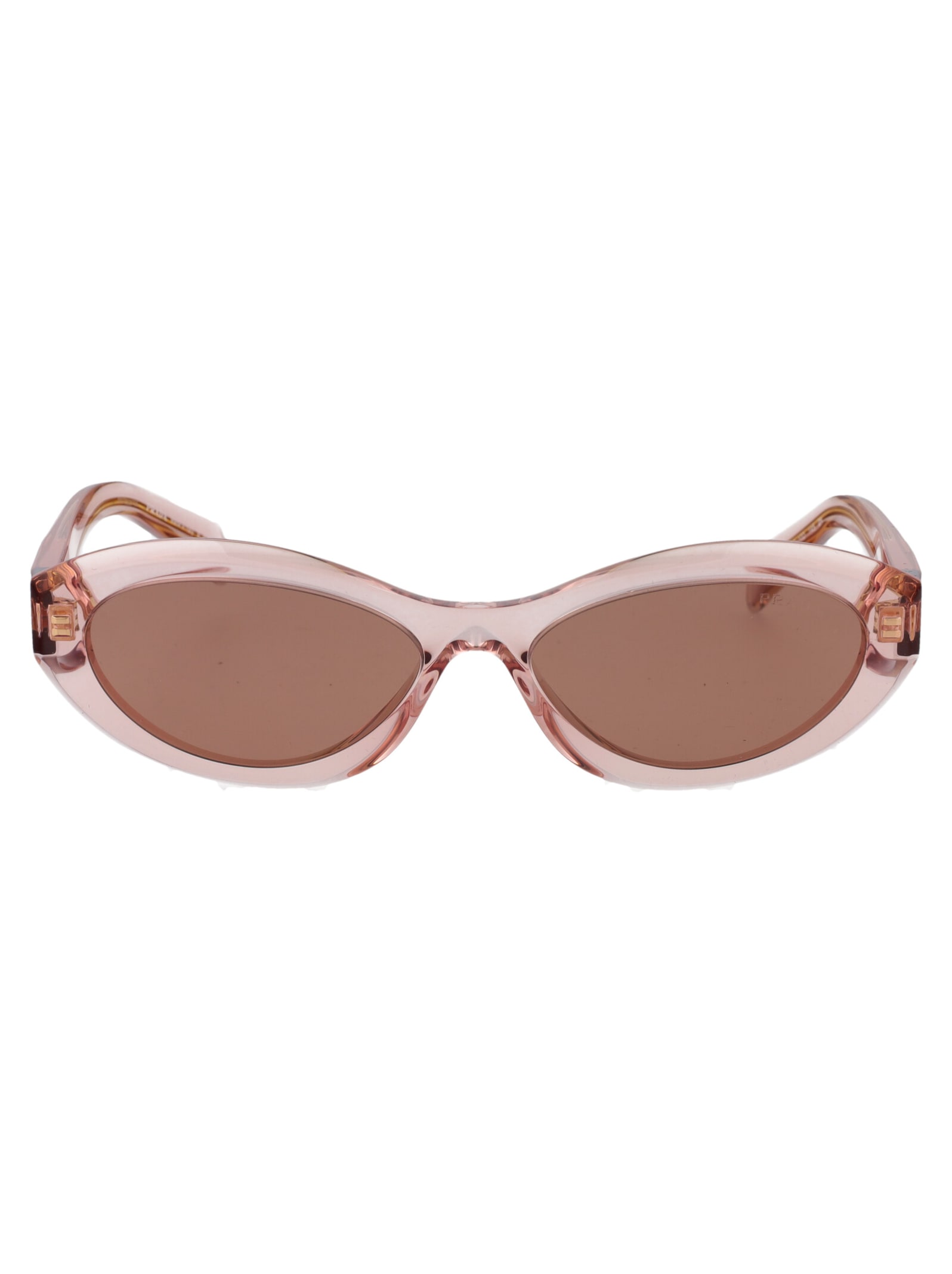 Shop Prada 0pr 26zs Sunglasses In 19q10d Transparent Peach