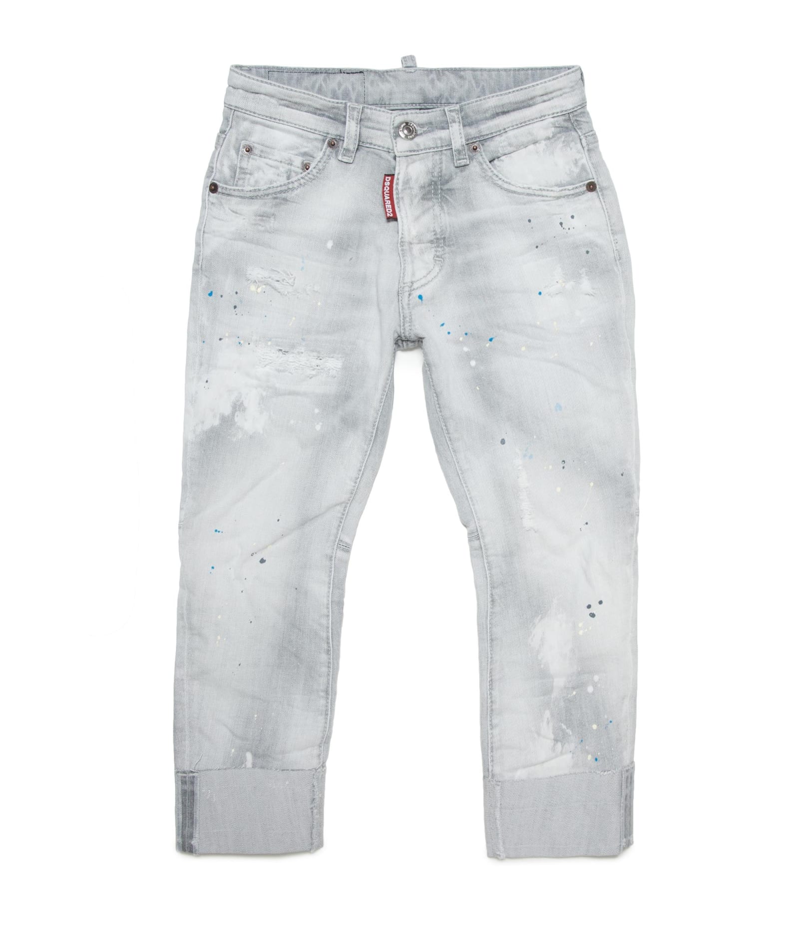Dsquared2 Kids' Jeans With Logo In Gray