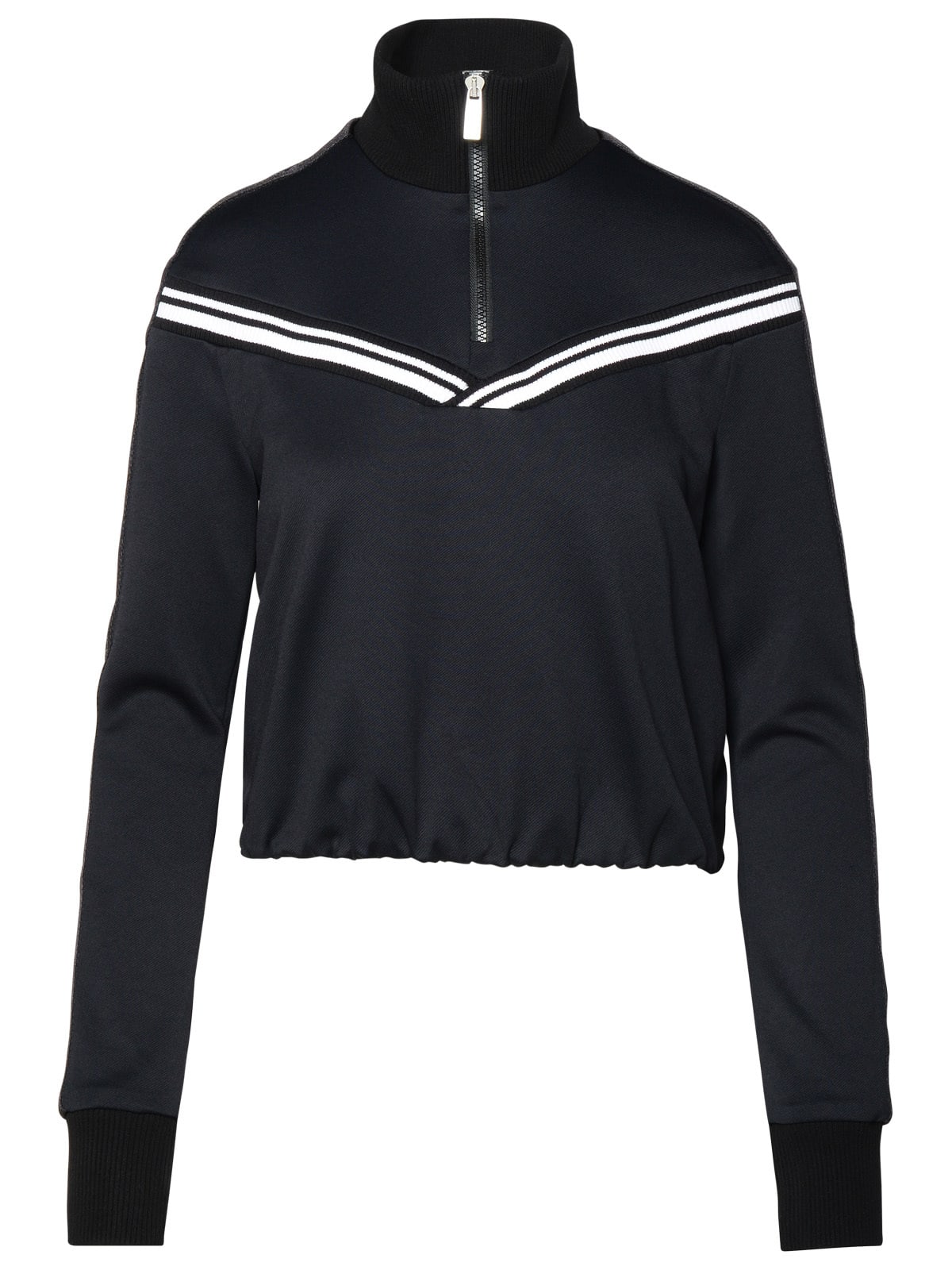 Shop Off-white Black Polyamide Blend Sporty Sweatshirt In Nero/bianco