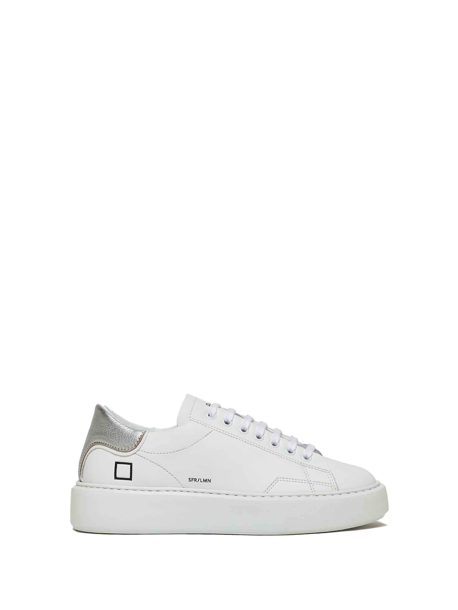 Shop Date Sfera Womens Sneaker In Leather And Silver Heel