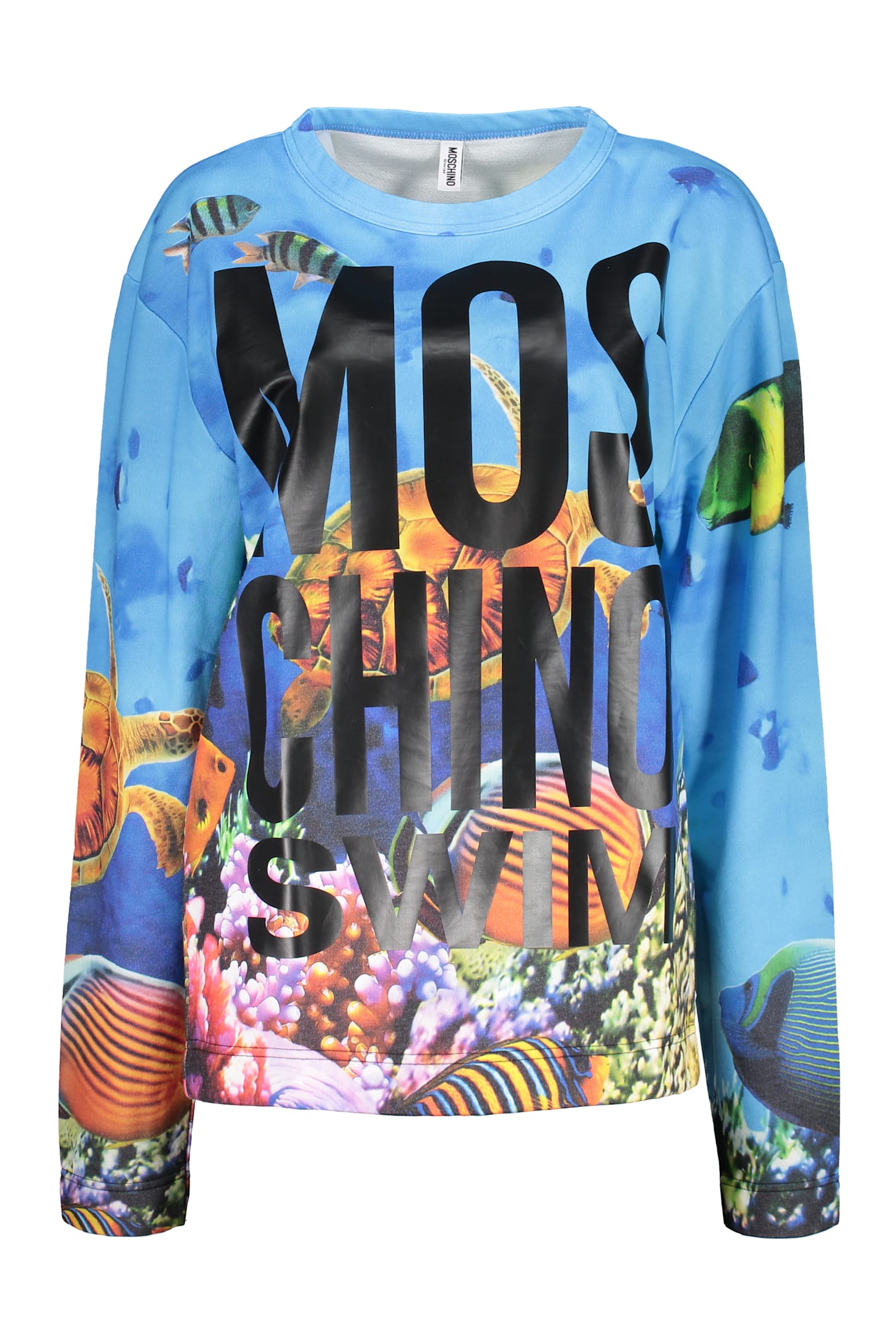 Moschino Print Sweatshirt In Light Blue