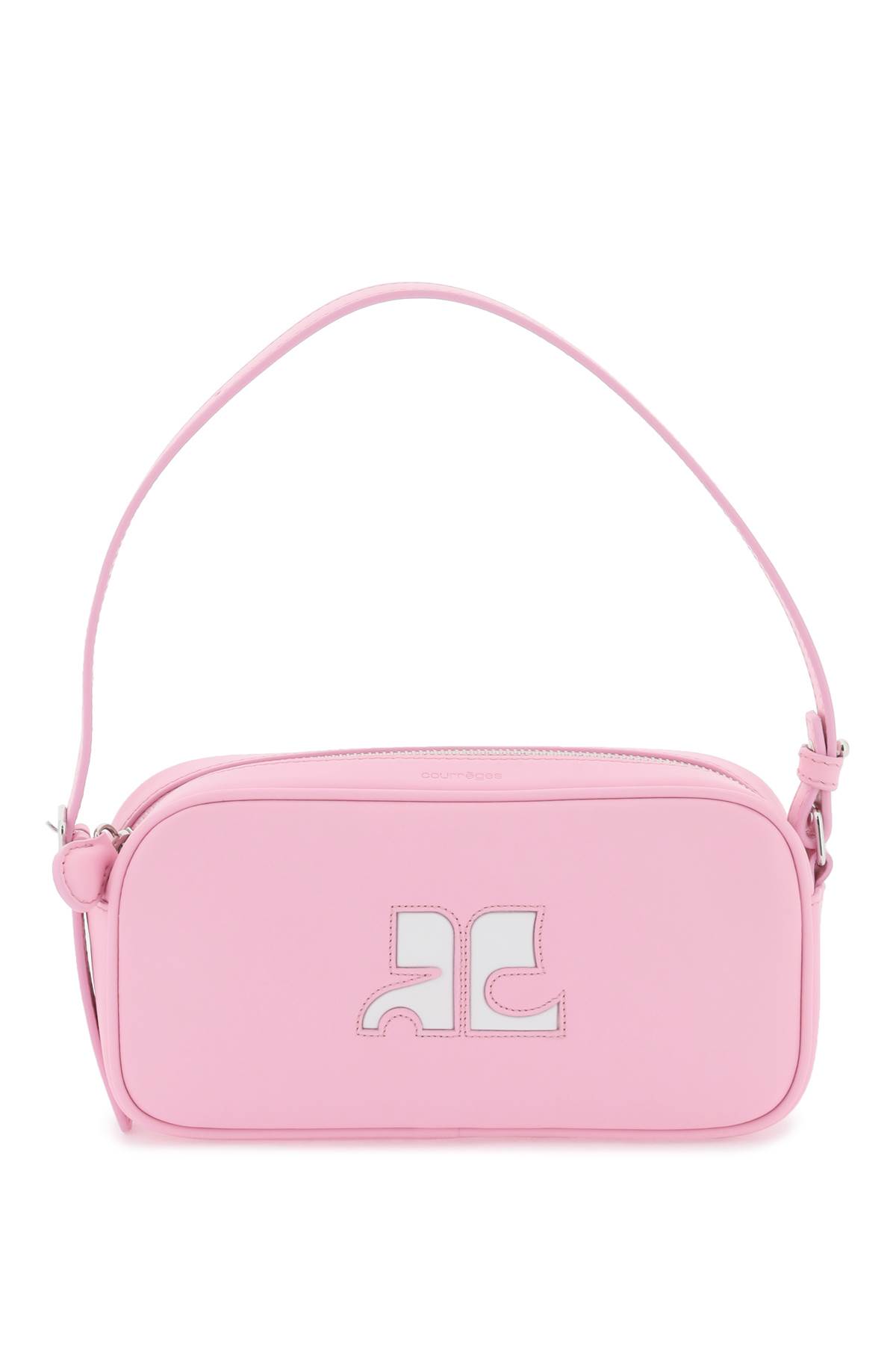 Shop Courrèges Leather Baguette Bag In Pink
