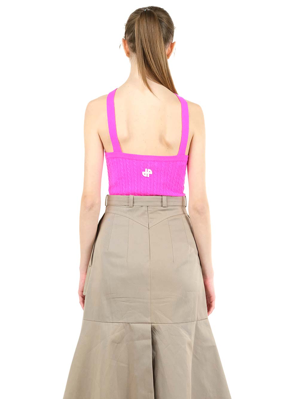 Shop Patou Fuchsia Top With Cross In Rose