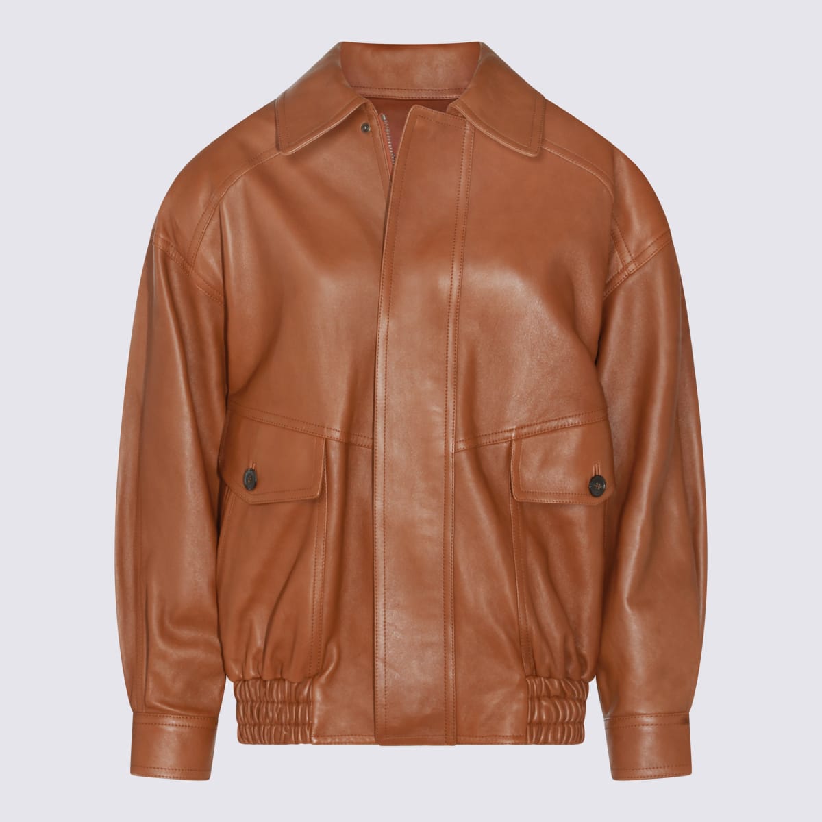 Saint Laurent Brown Leather Jacket