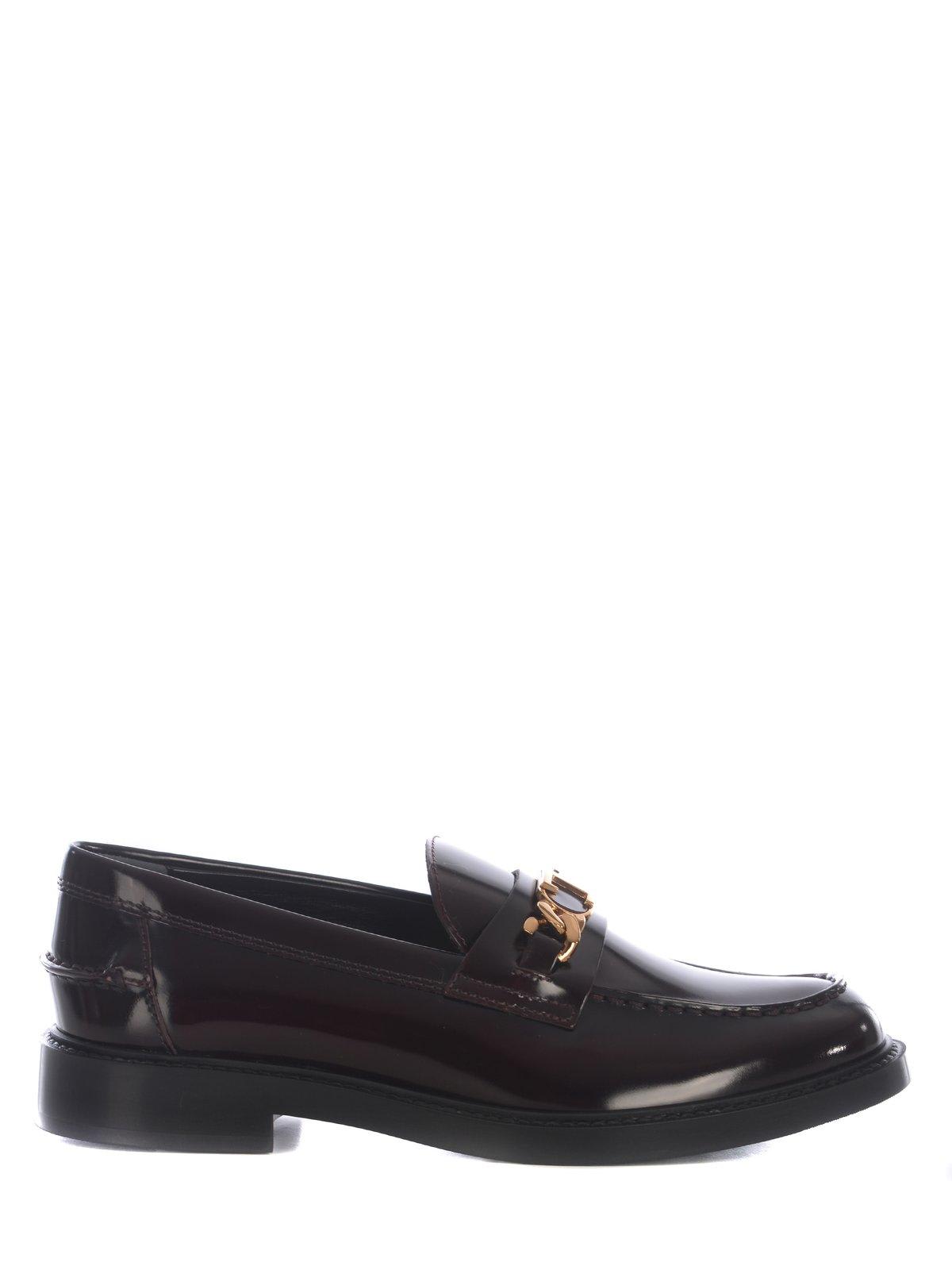 Tod's Logo Plaque Slip-on Loafers In Mosto