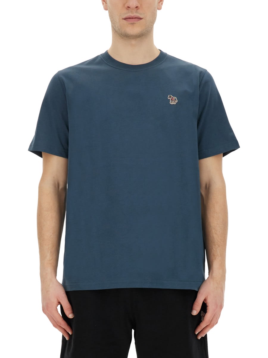 Shop Ps By Paul Smith Zebra T-shirt In Blue