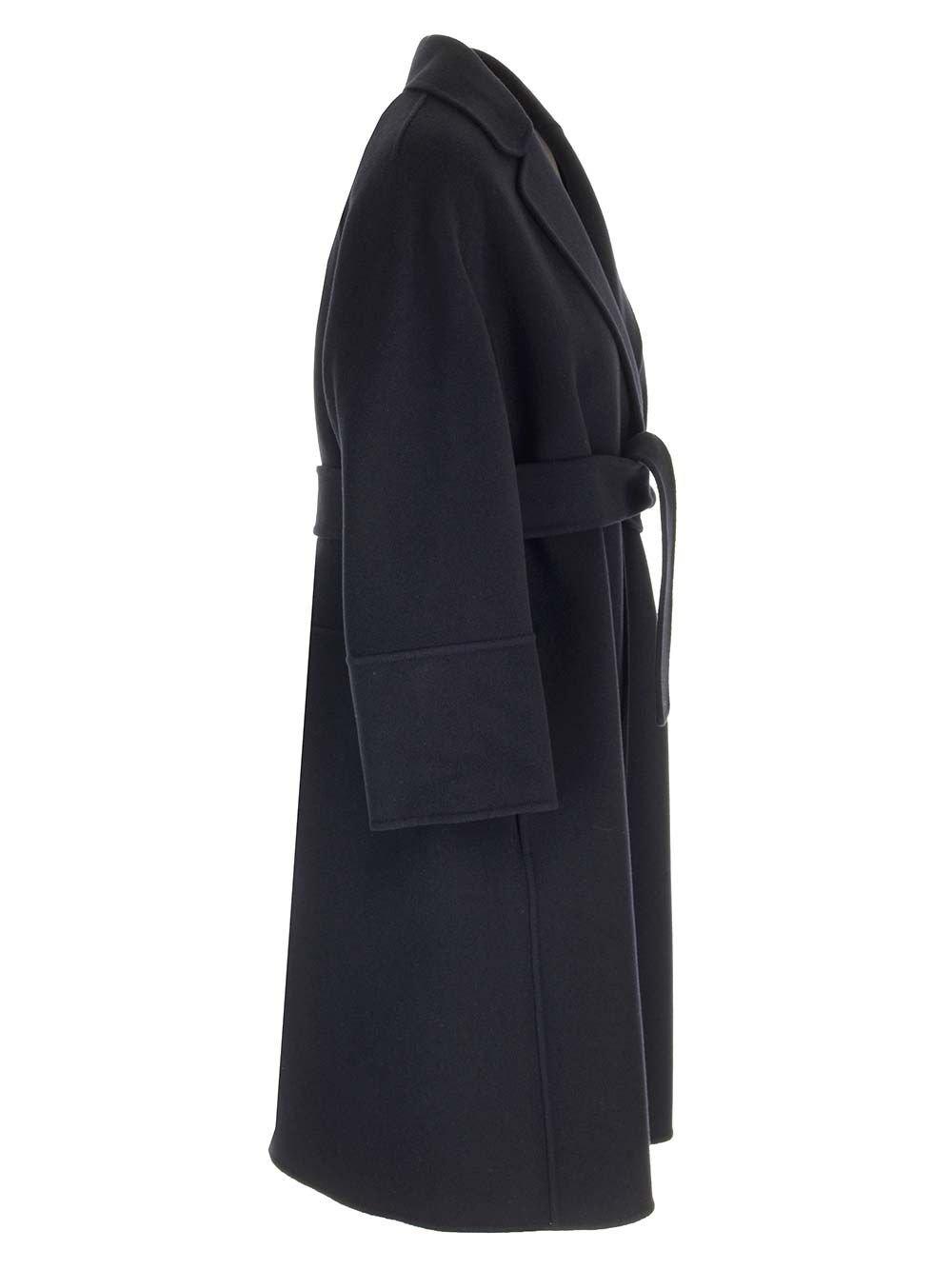 Shop 's Max Mara Arona Belted Long-sleeved Coat In Blue