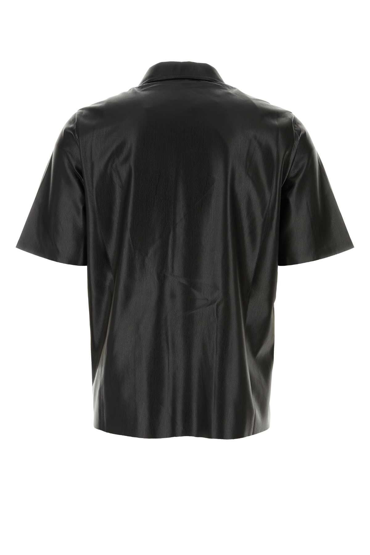 Shop Nanushka Black Synthetic Leather Bodil Shirt