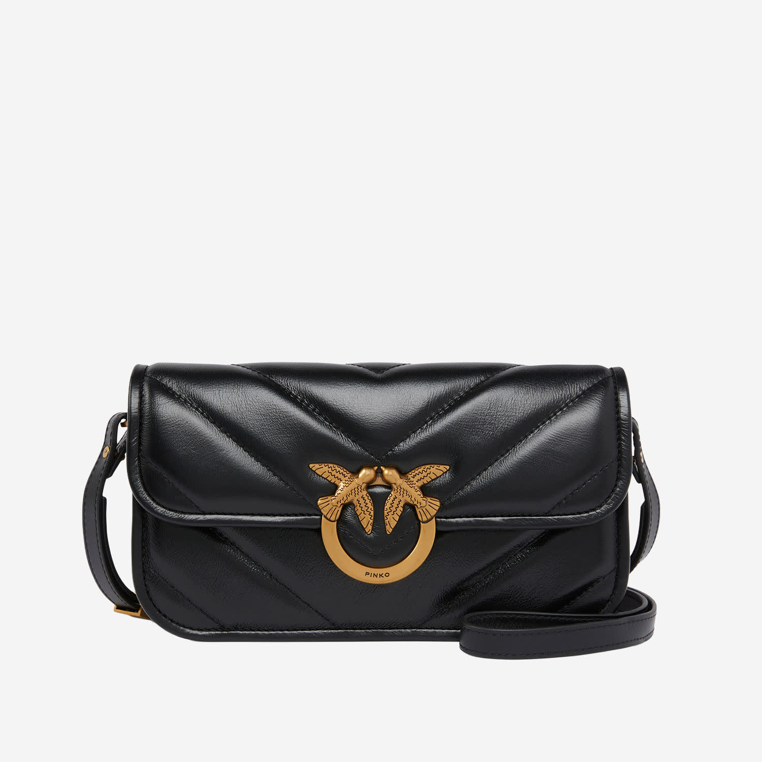 Pinko Baguette Model Shoulder Bag In Black