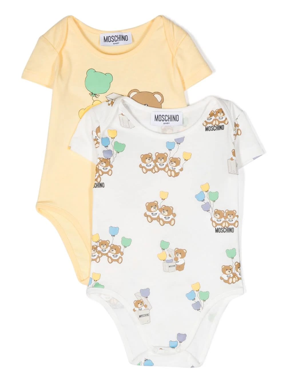 Moschino Babies' Set 2 Body Con Stampa Teddy Bear In Cloud Blue