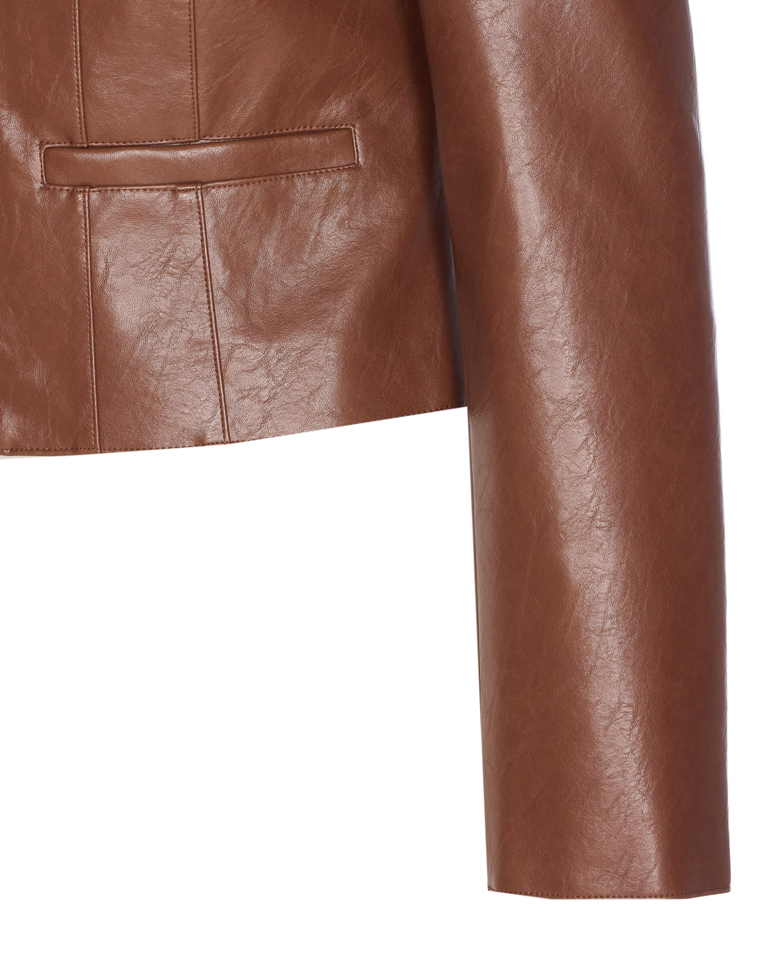 Patrizia Pepe Brown Biker Jacket In Brown