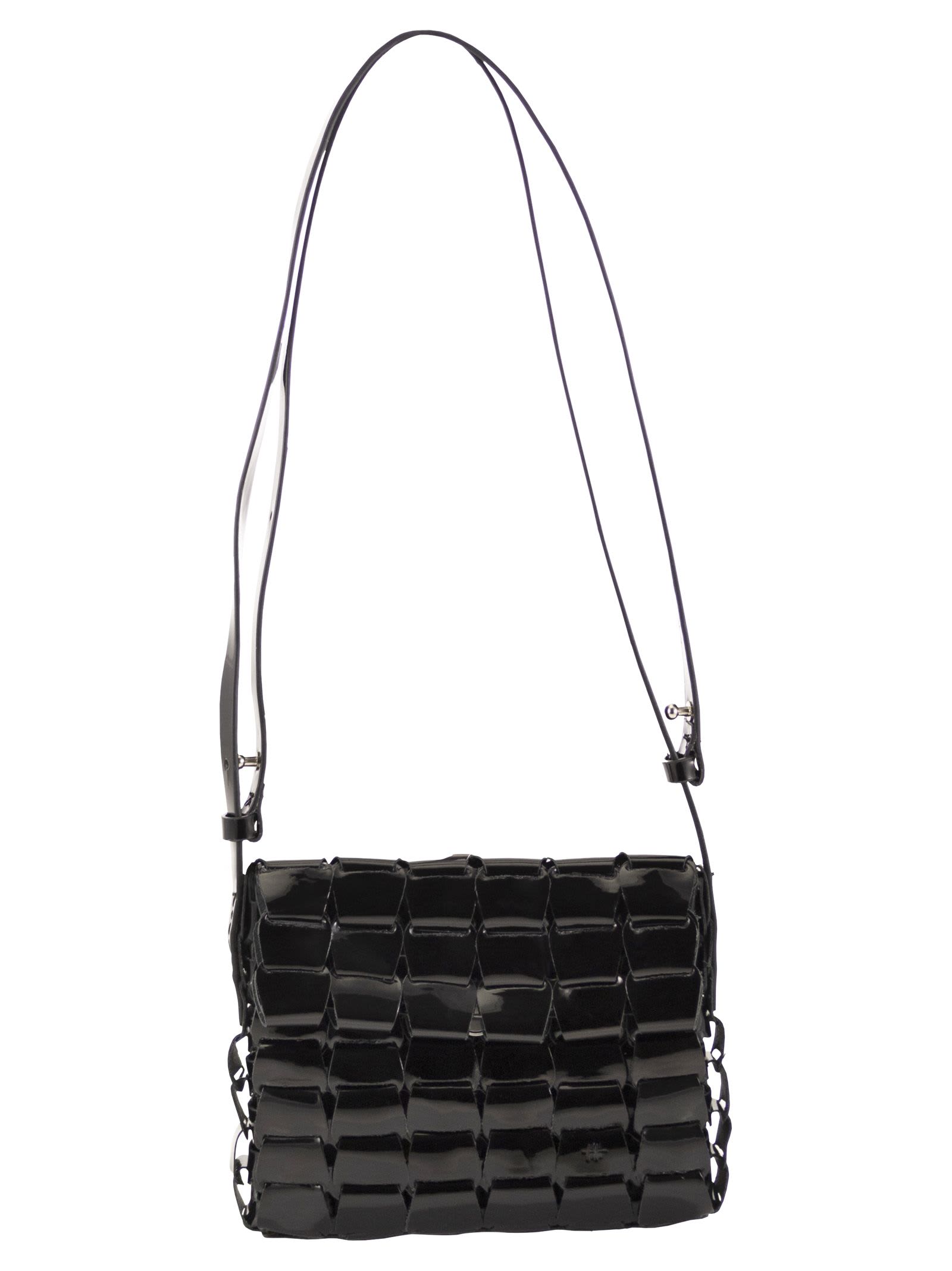 Dragon Diffusion Leather Woven Shoulder Bag In Black