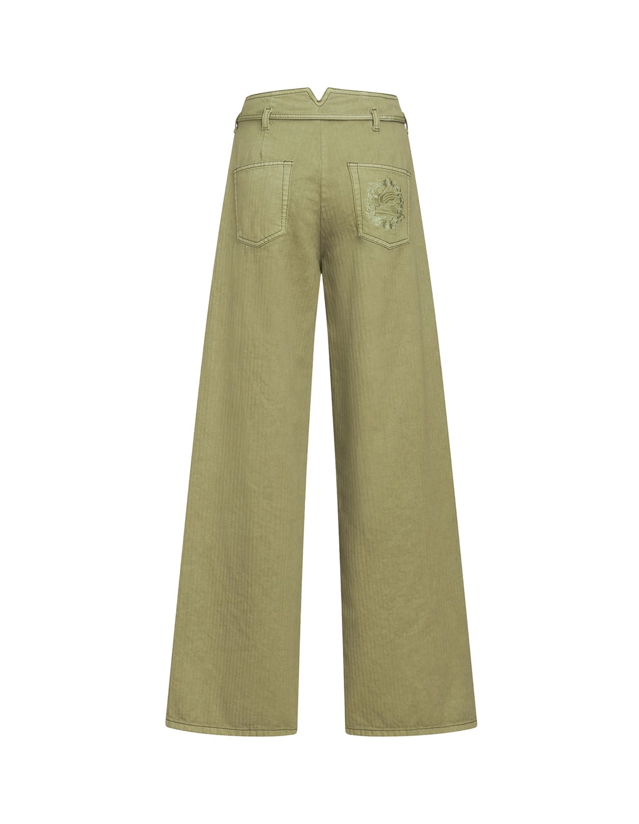 Shop Etro Green Culotte Jeans With Belt