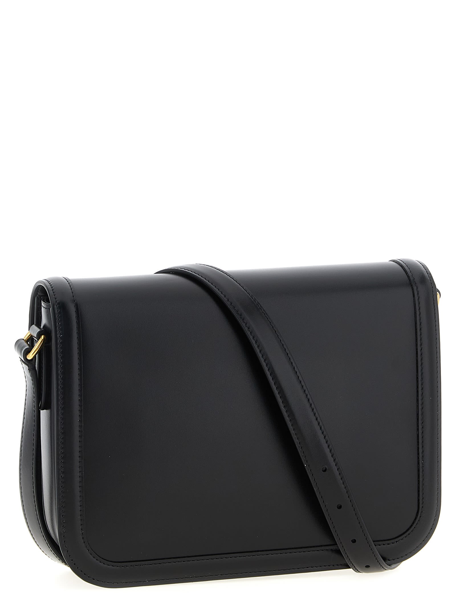 Valentino Small Vlogo Signature Flap Shoulder Bag In Black