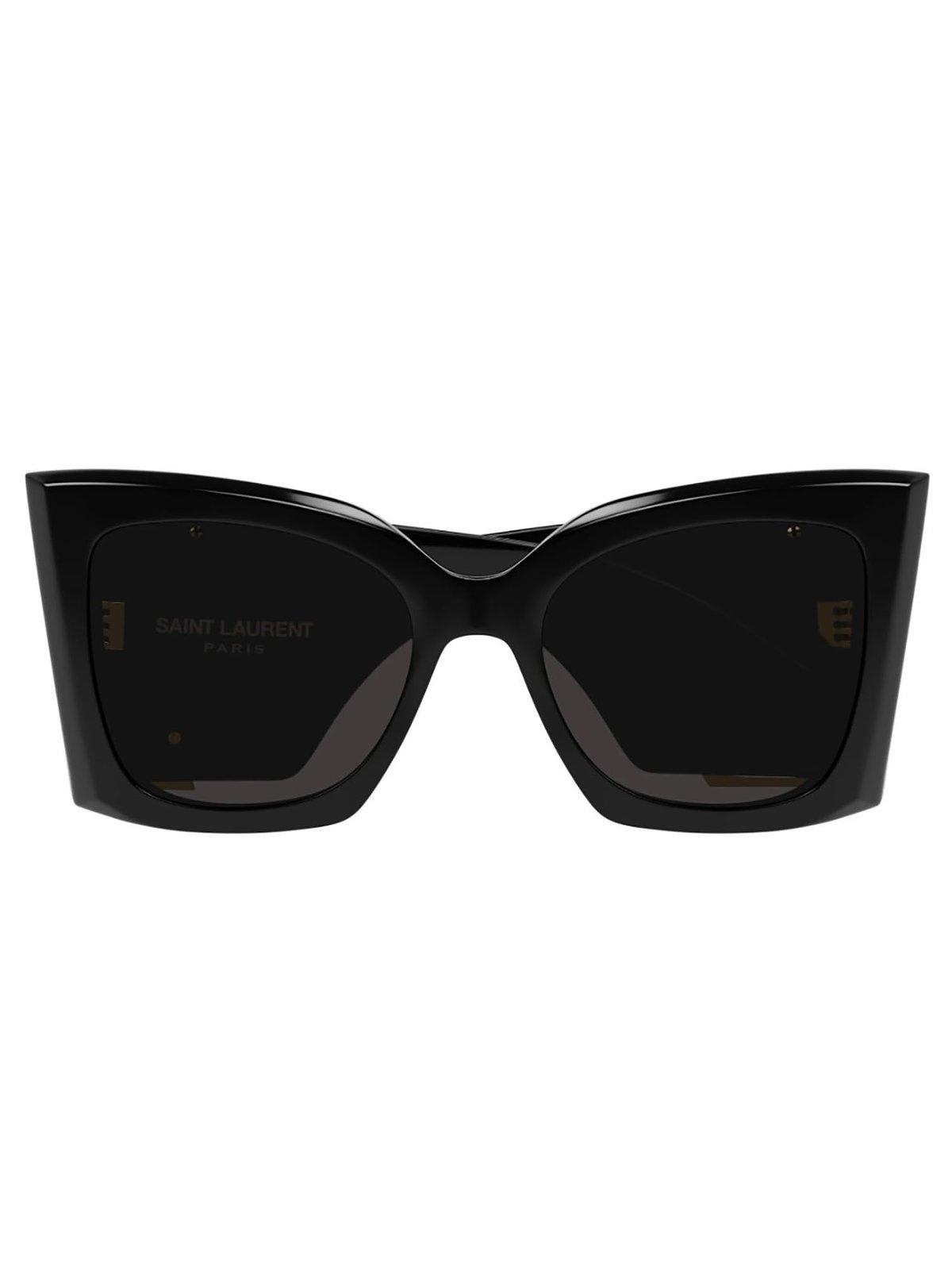 Saint Laurent Black Blaze Square-frame Sunglasses In 001 Black Black Black
