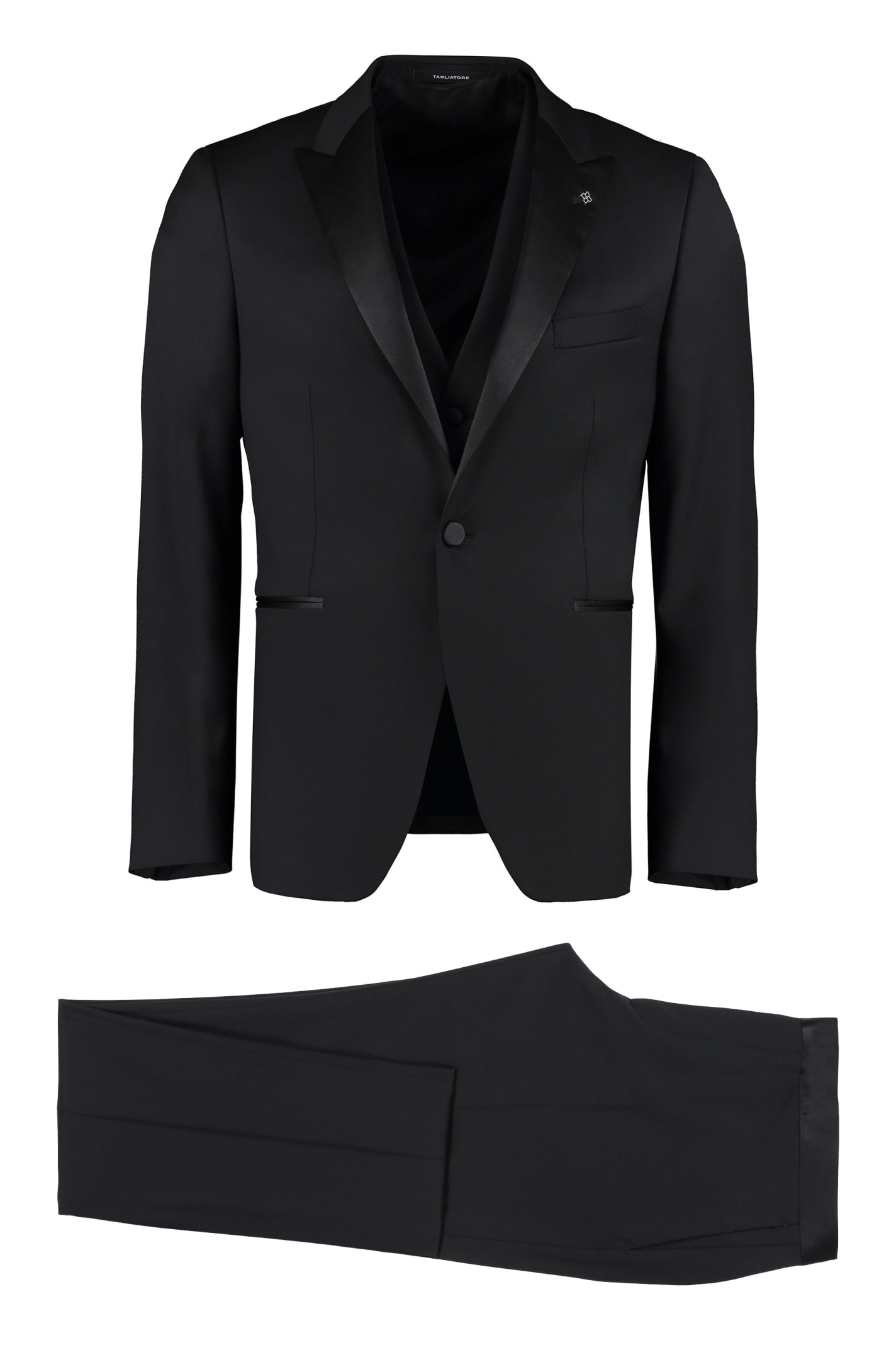 Tagliatore Virgin Wool Two-piece Suit In Black