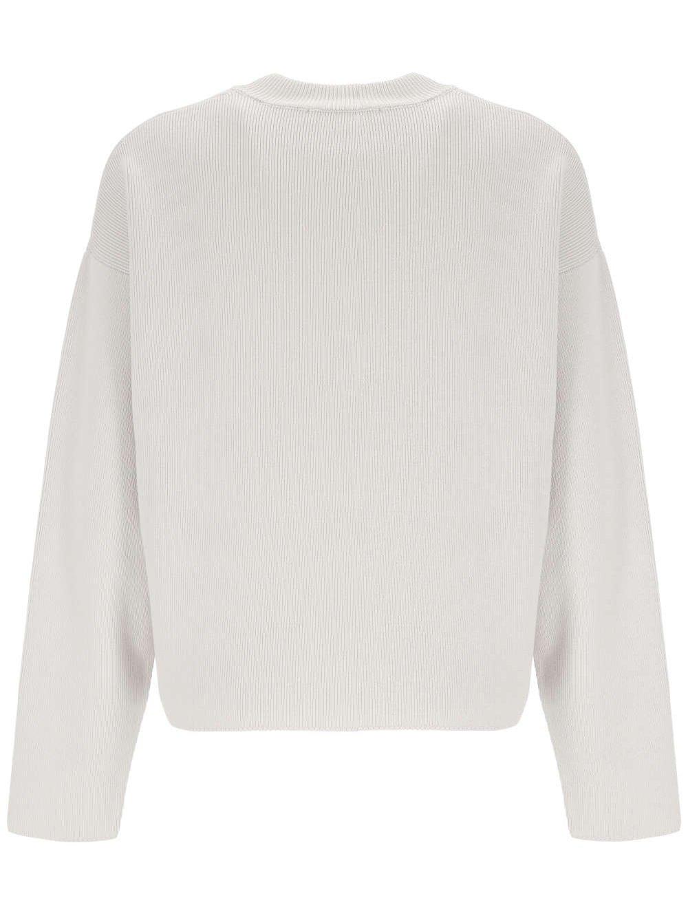 Shop Ami Alexandre Mattiussi Paris De Coeur Logo Embroidered Knitted Jumper In Grey