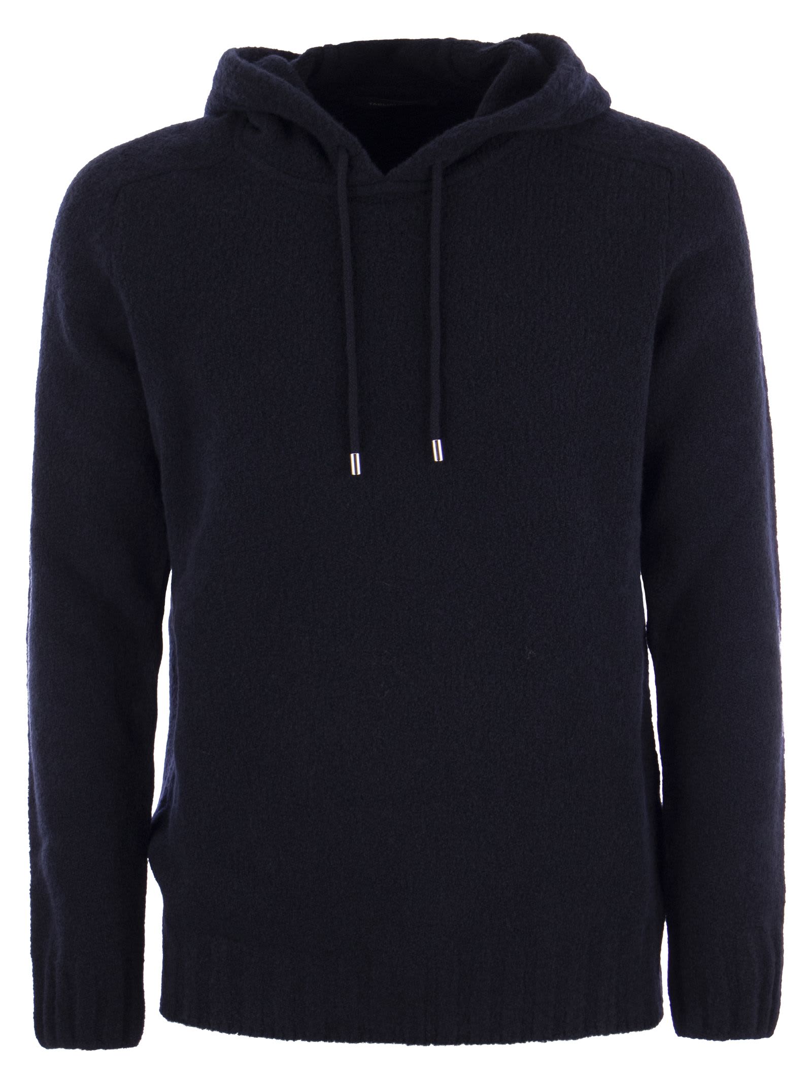 Shop Tagliatore Wool Pullover With Hood In Blue