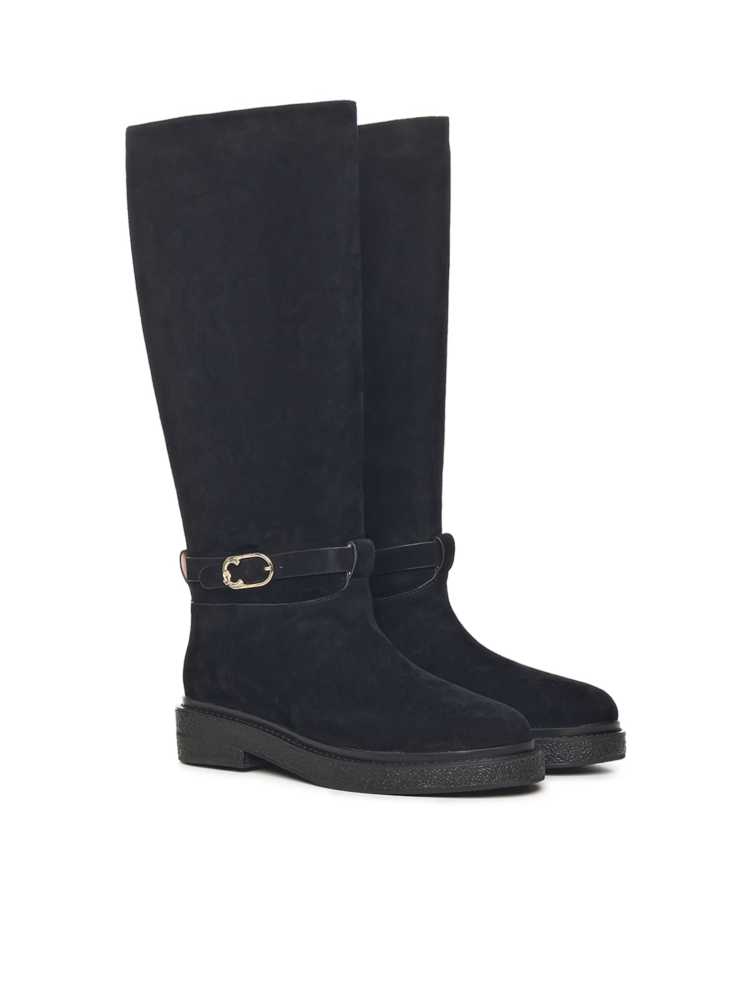 Coccinelle Suede C-saddle Boots In Black