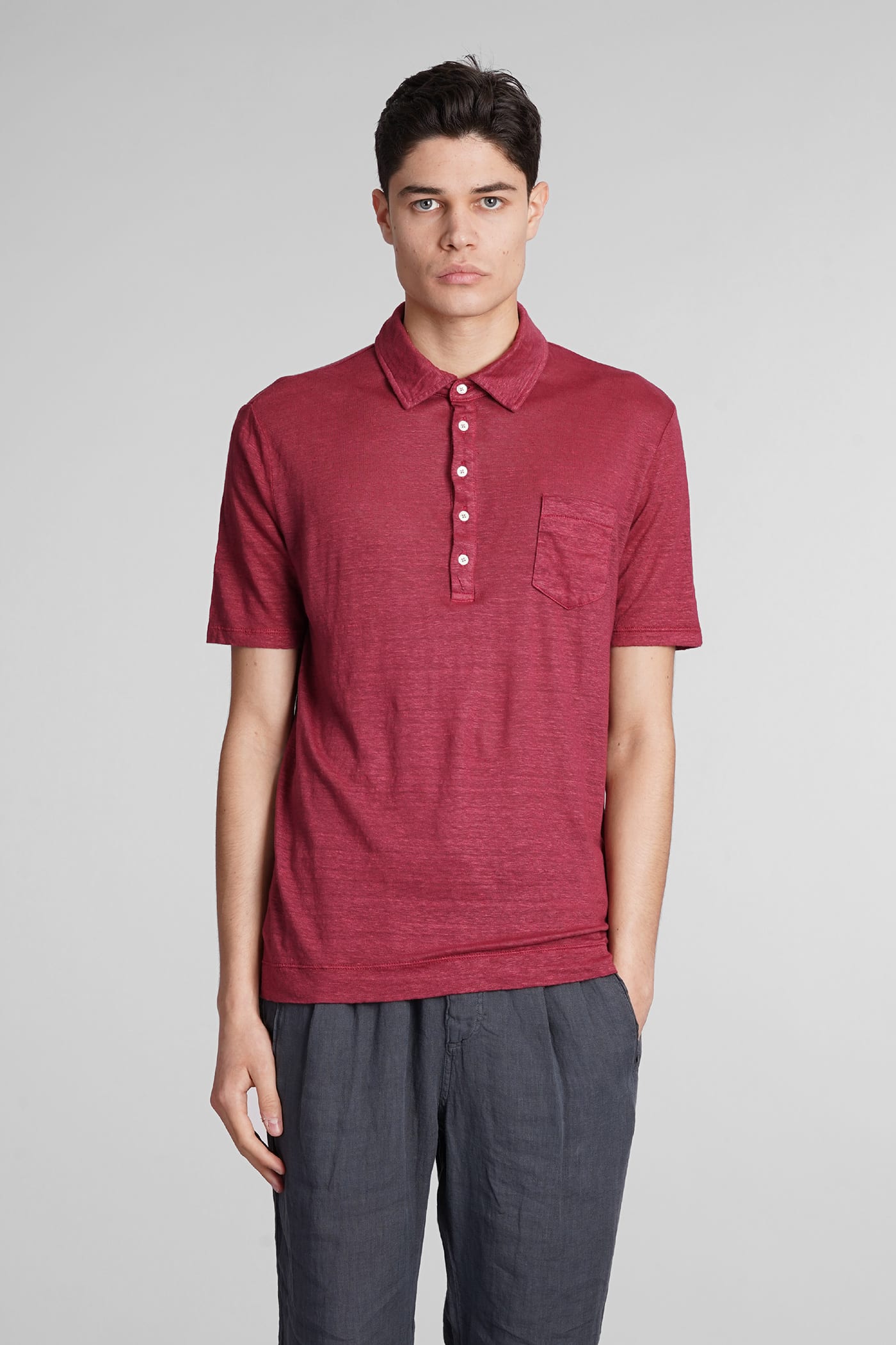 Filicudi Polo In Red Linen