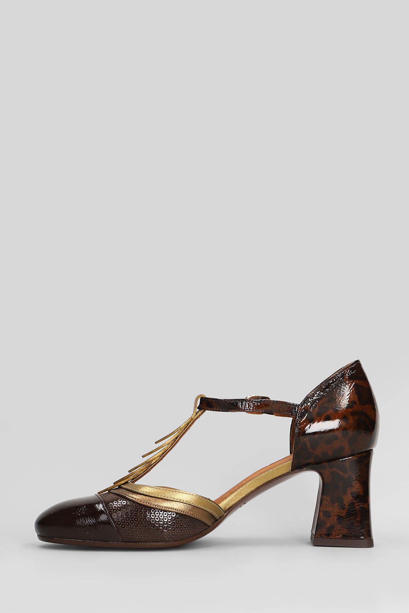 Chie Mihara Leopard-print T-bar Pumps In Brown