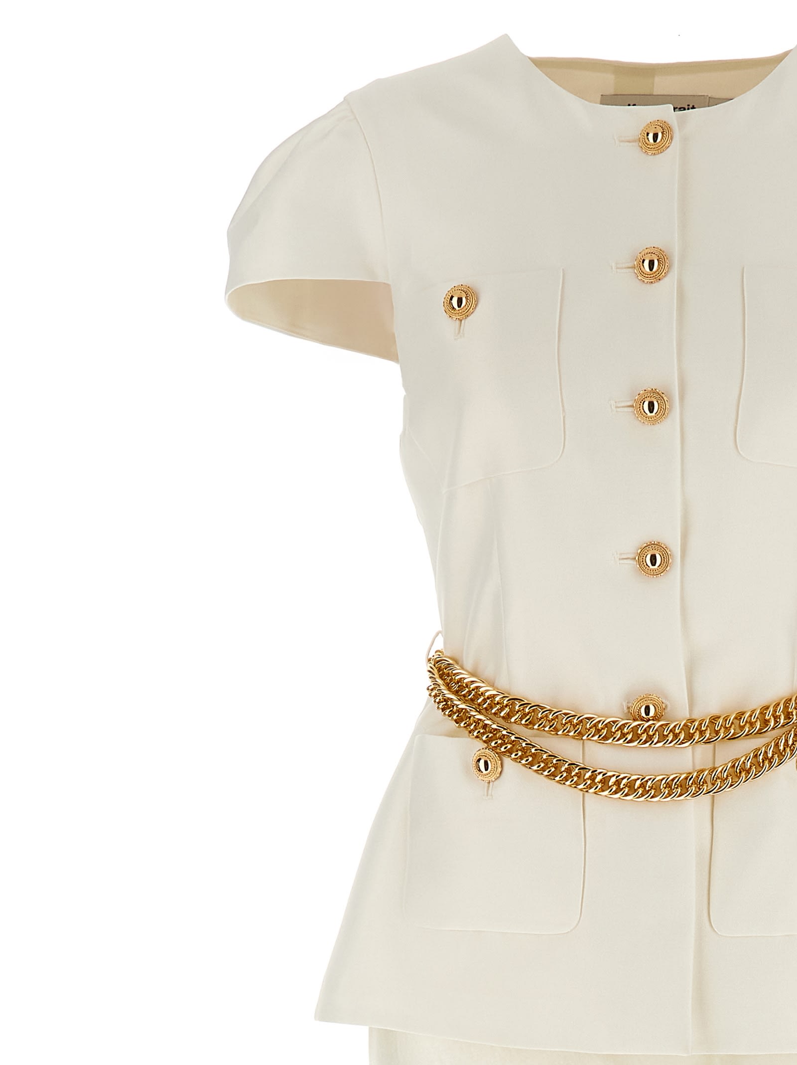 Self-portrait Taffeta Cream Polyester Dress In Neutral