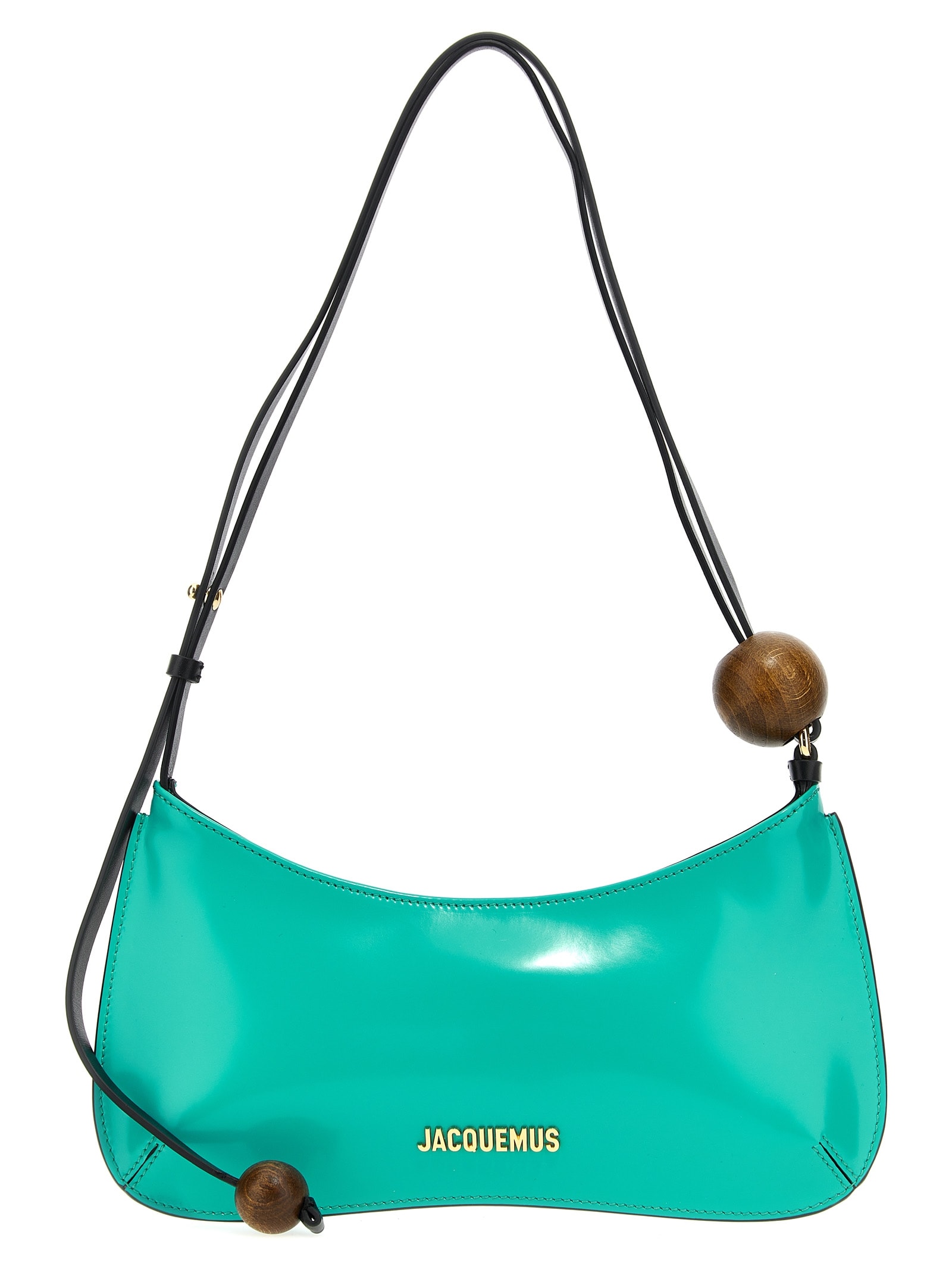 Shop Jacquemus Le Bisou Perle Shoulder Bag In Light Blue