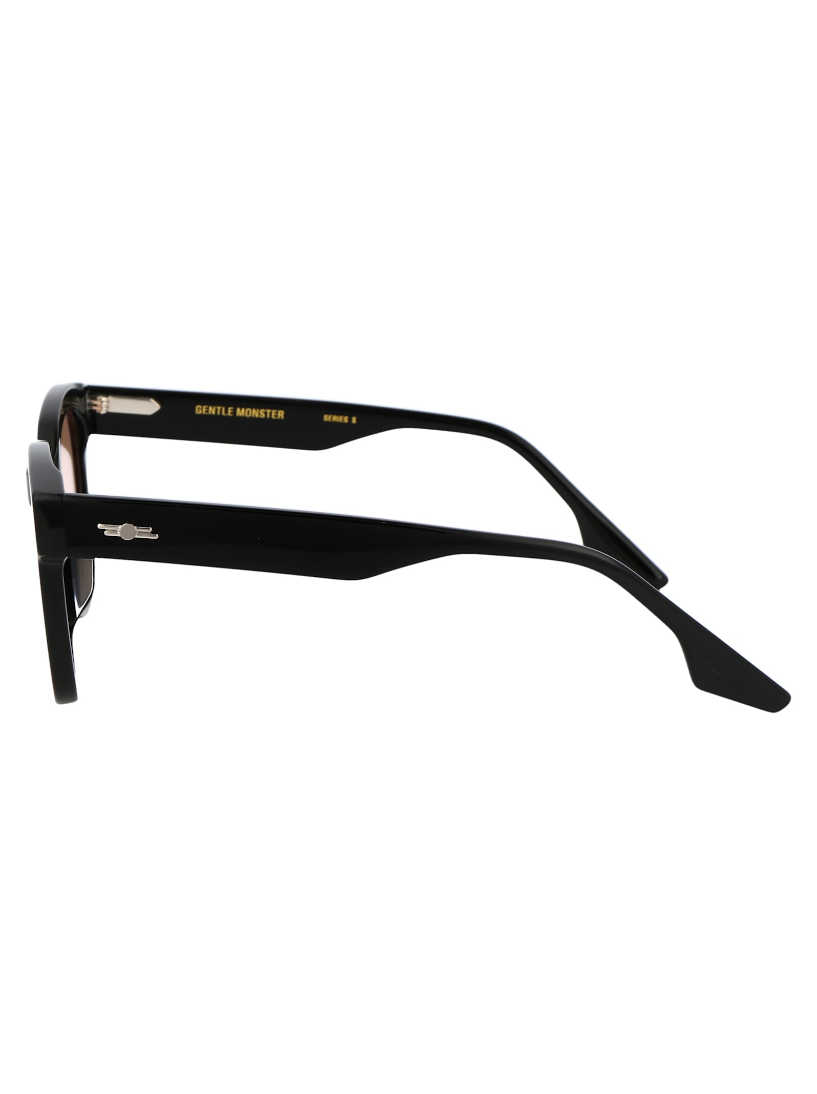 Shop Gentle Monster Una.c N Sunglasses In 01 Or Black Orange Gradient