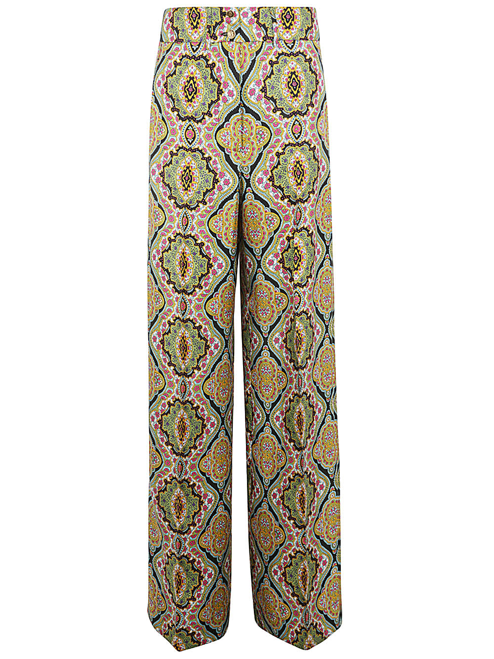 Shop Etro Silk Twill Trouser In Multi