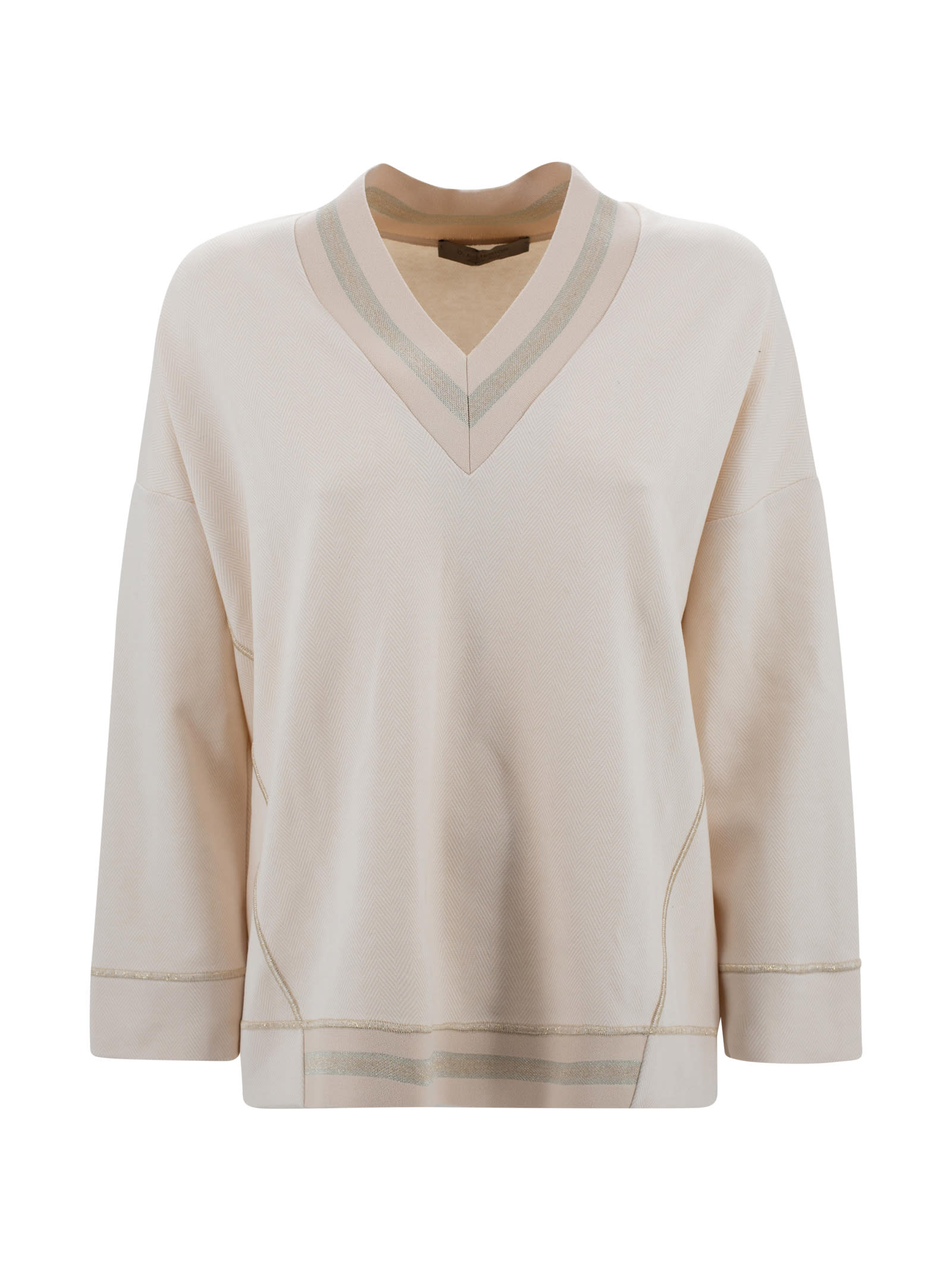 D. Exterior Sweatshirt Plug V-neck
